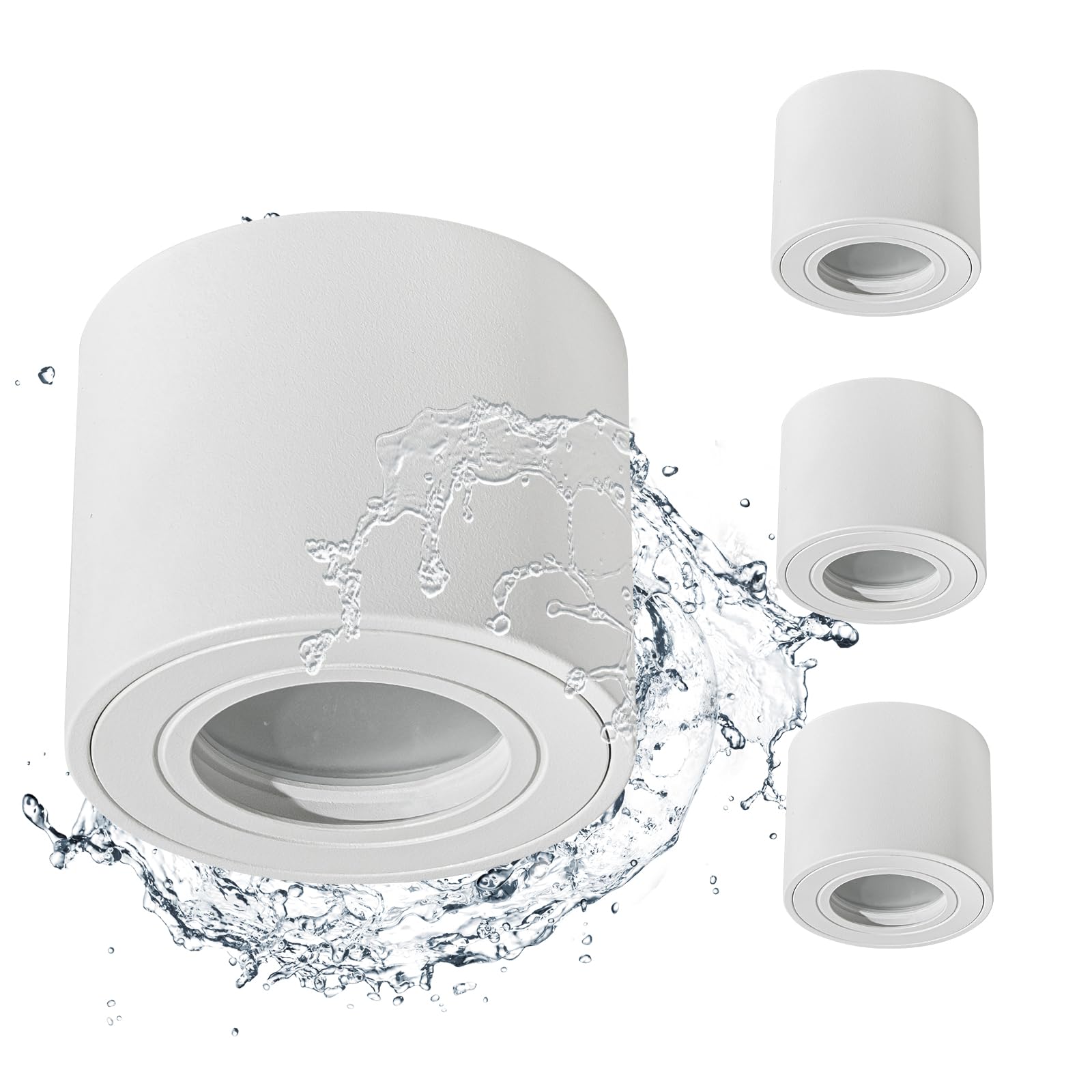 Gleonlux Faretto LED Interno IP44, Tondo, Set di 4