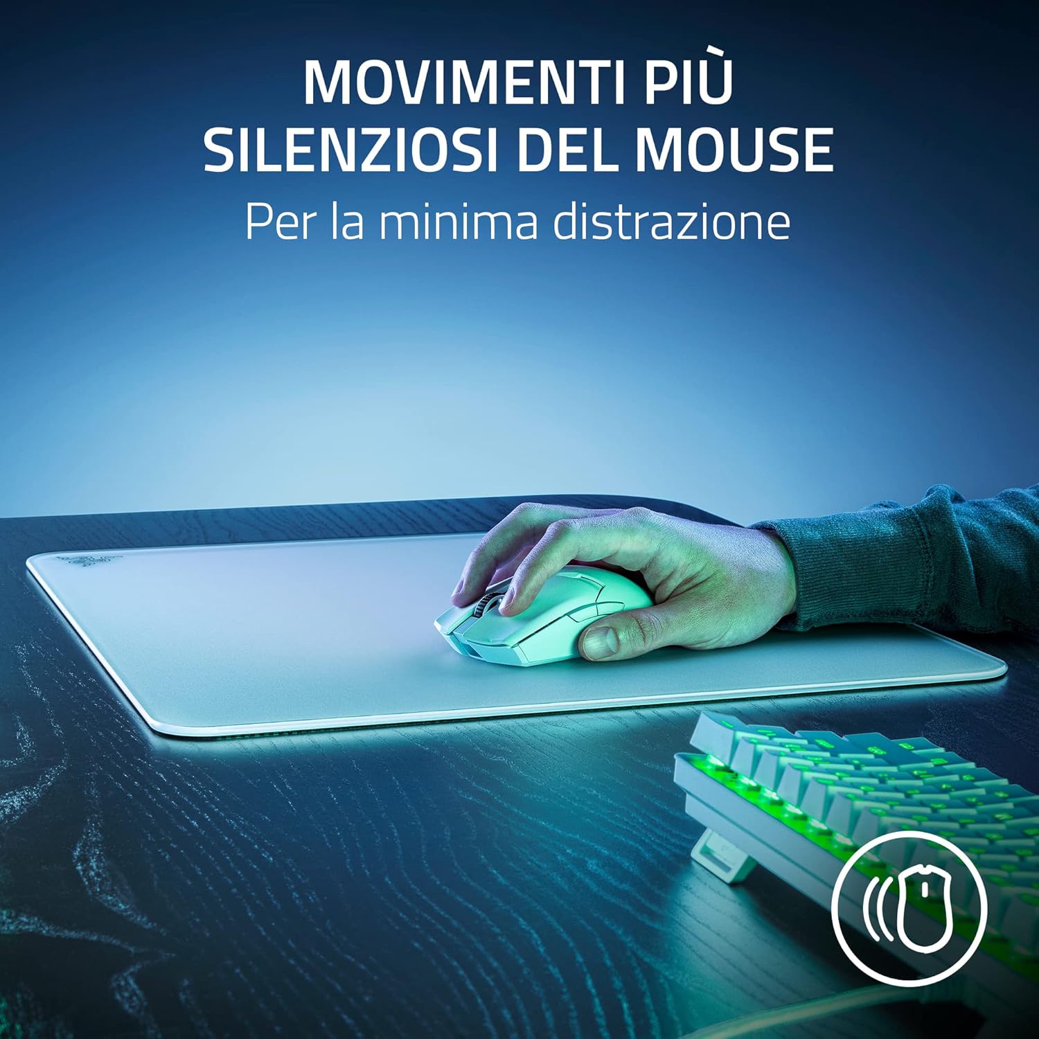 Razer Atlas - Tappetino per Mouse in Vetro, Bianco - immagine 6