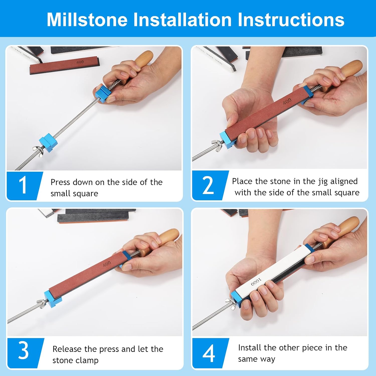 Affilacoltelli Manuale Professionale con Fissaggio Abrasivo - immagine 6