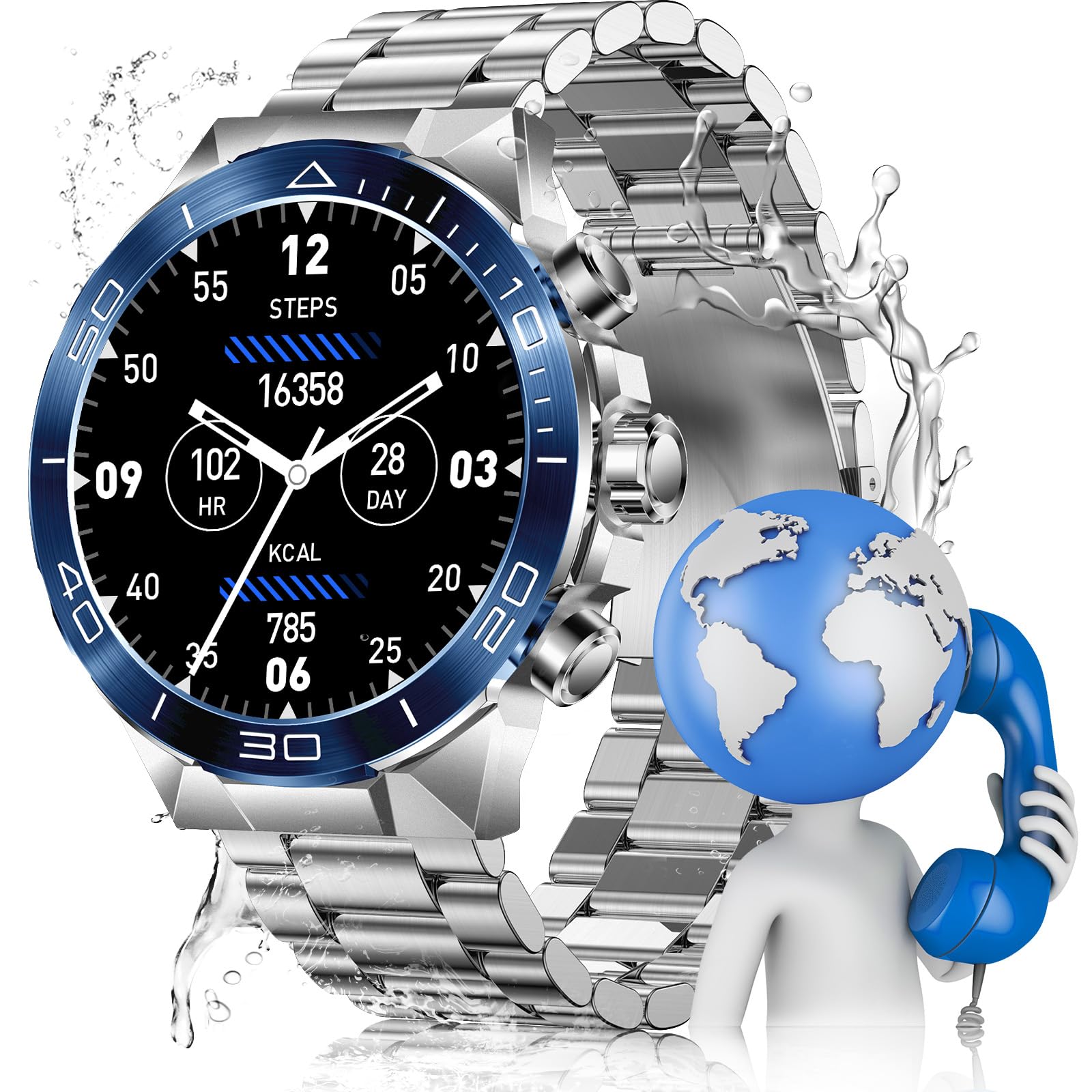 Miracdan Smartwatch Uomo con Chiamata Bluetooth 5.2