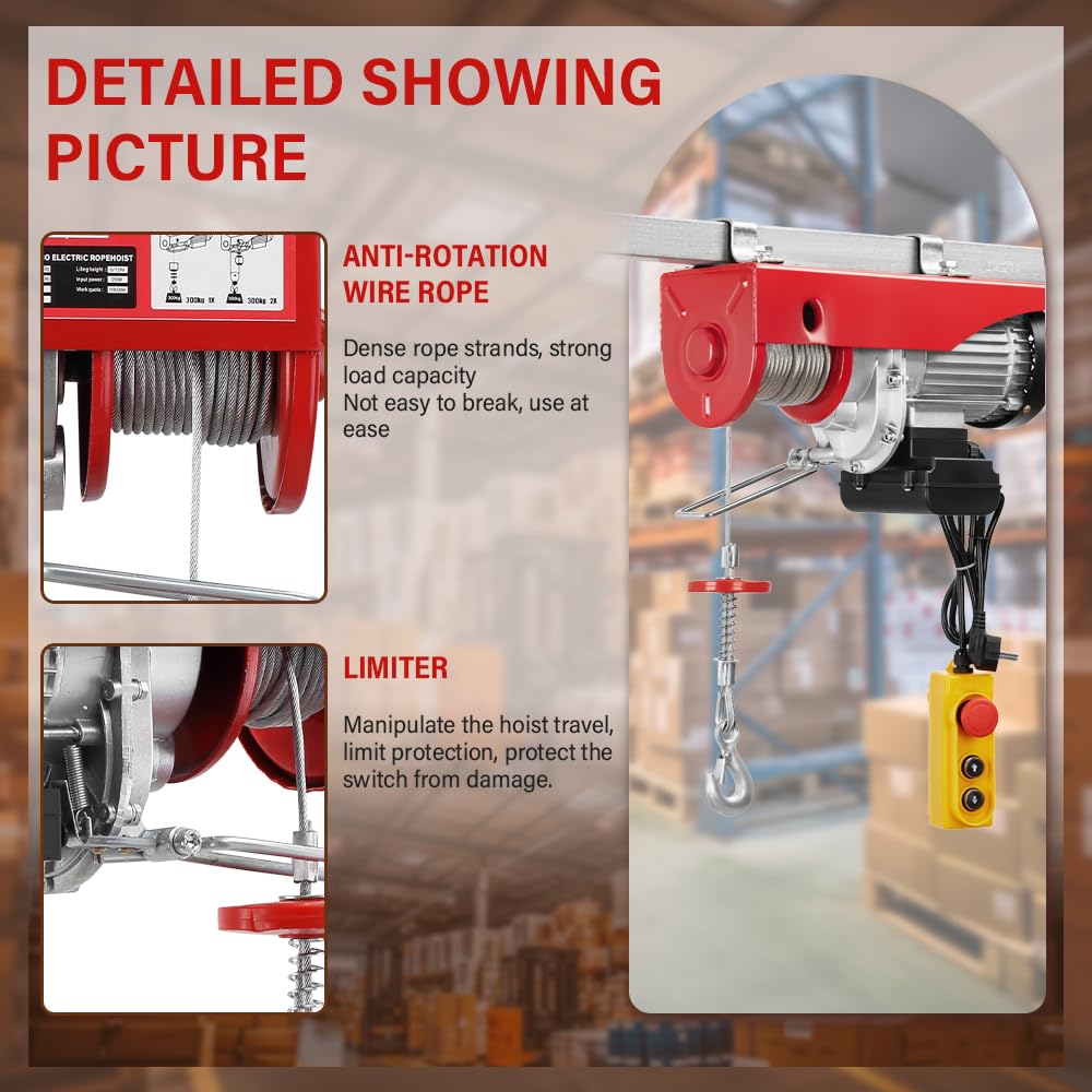 TEENO Paranco Elettrico 400/800KG con Telecomando - immagine 4