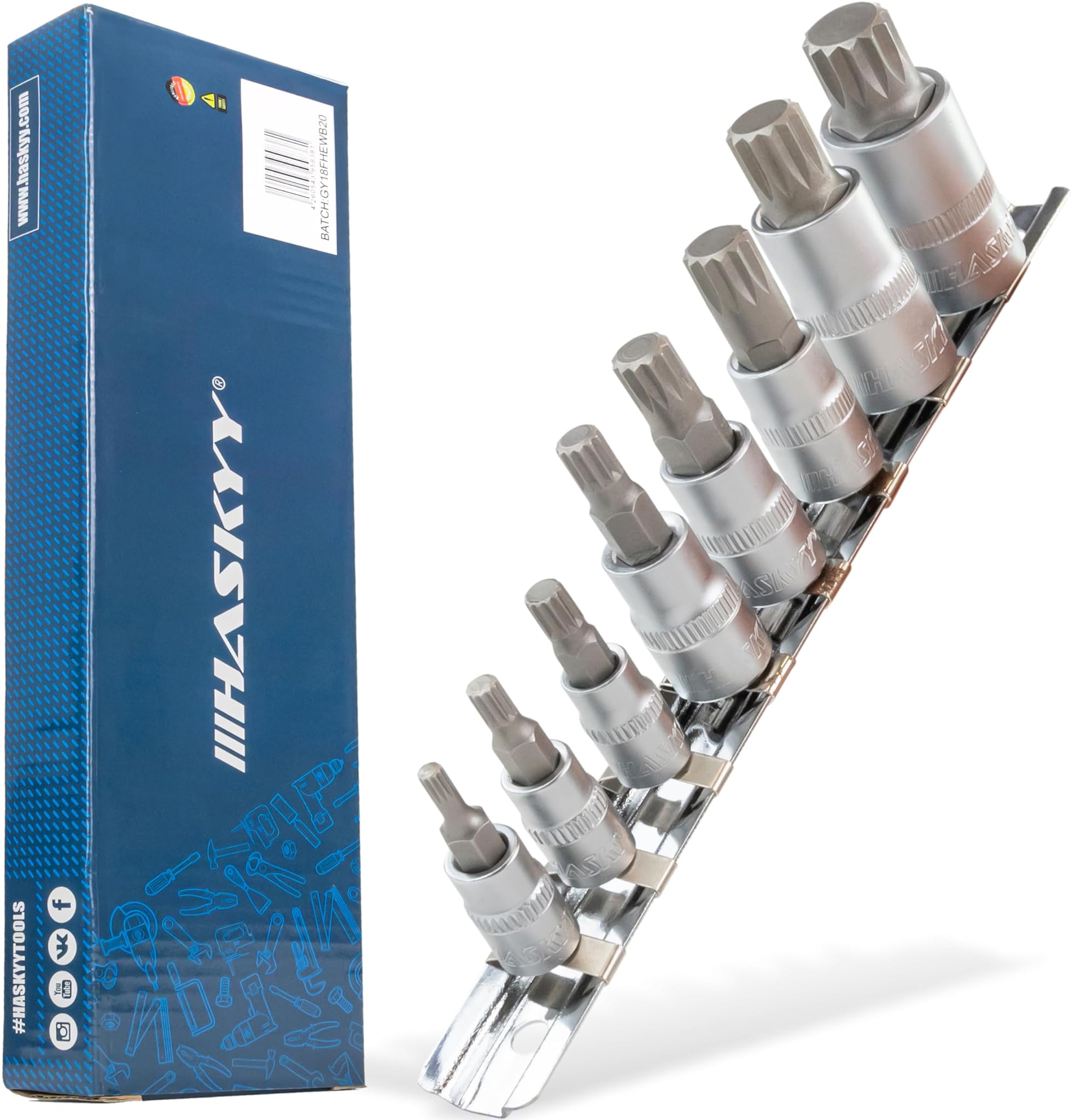 XZN Set 8 Chiavi a Bussola Scanalate M4-M16