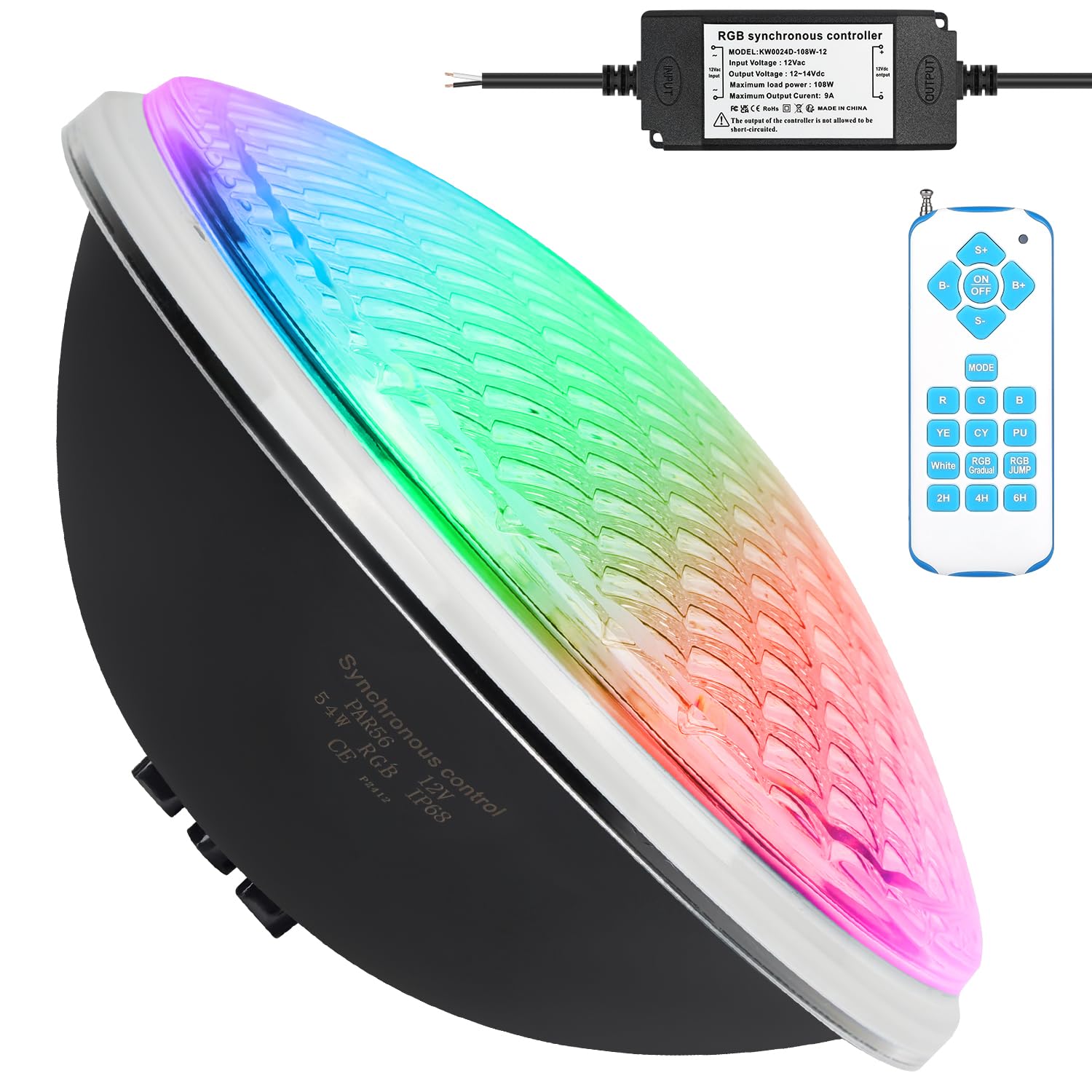 Kwode 54W LED Illuminazione Piscina PAR56 12V RGB (1 PZ)
