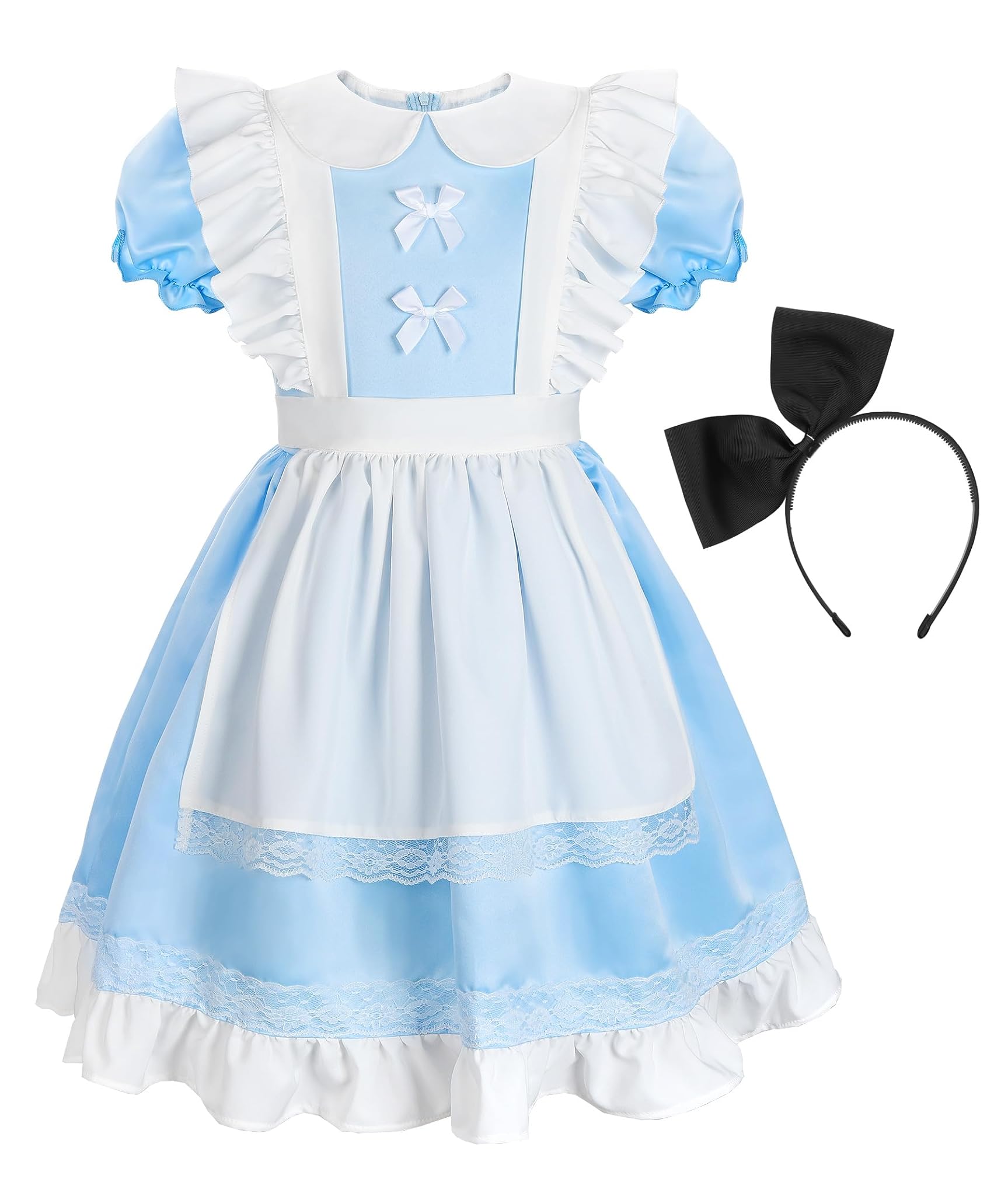 Ali Vestito Bambina Costume Carnevale con Accessori, 6-7 anni