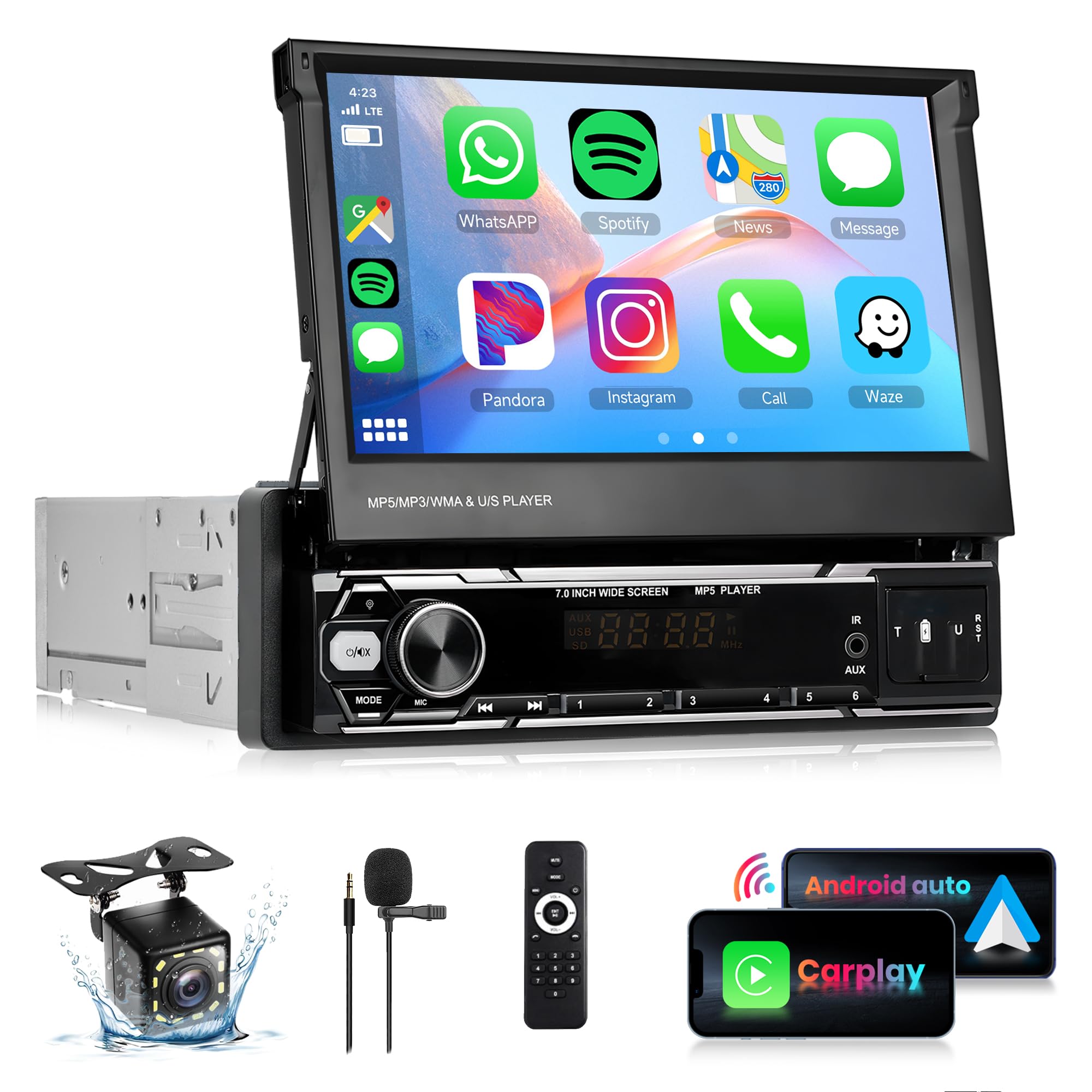 Rimoody Autoradio 1 Din Wireless Carplay Android Auto