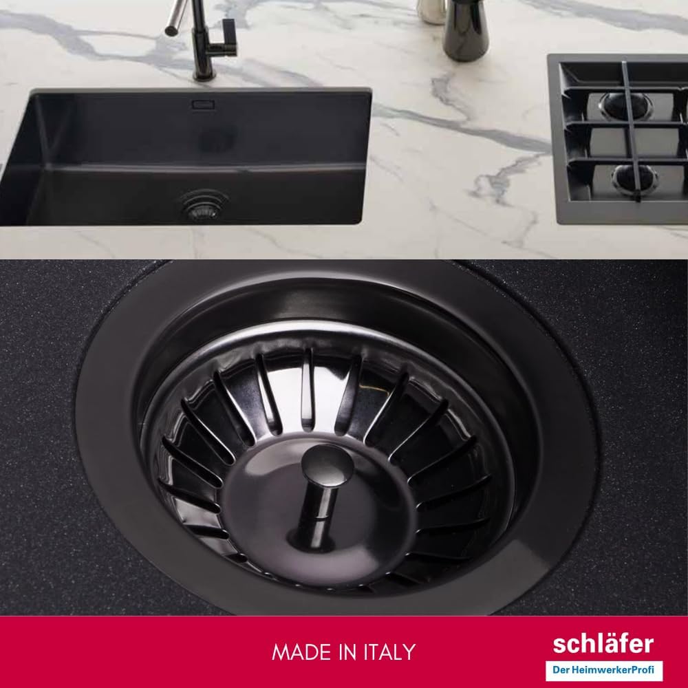 Schläfer Piletta di Scarico Lavello Tipo Basket, PVD Nero - immagine 5