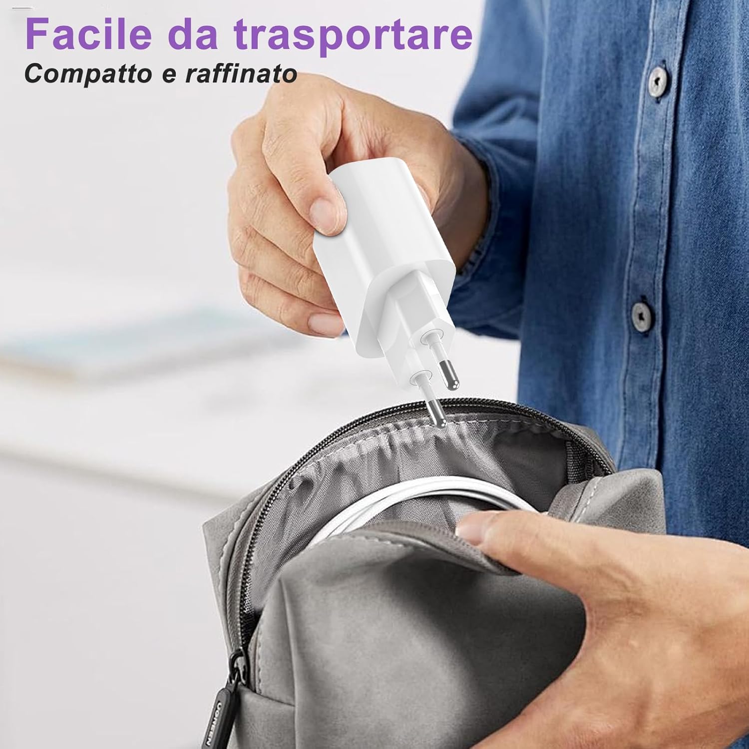 Caricatore USB-C Rapido con Cavo 2m, 2 Pack - immagine 6