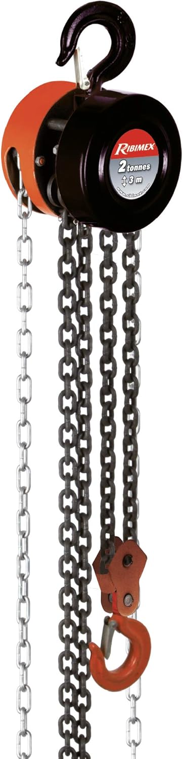 Ribimex Paranco a Catena 2 Tonnellate, Sollevamento 3m - immagine 1