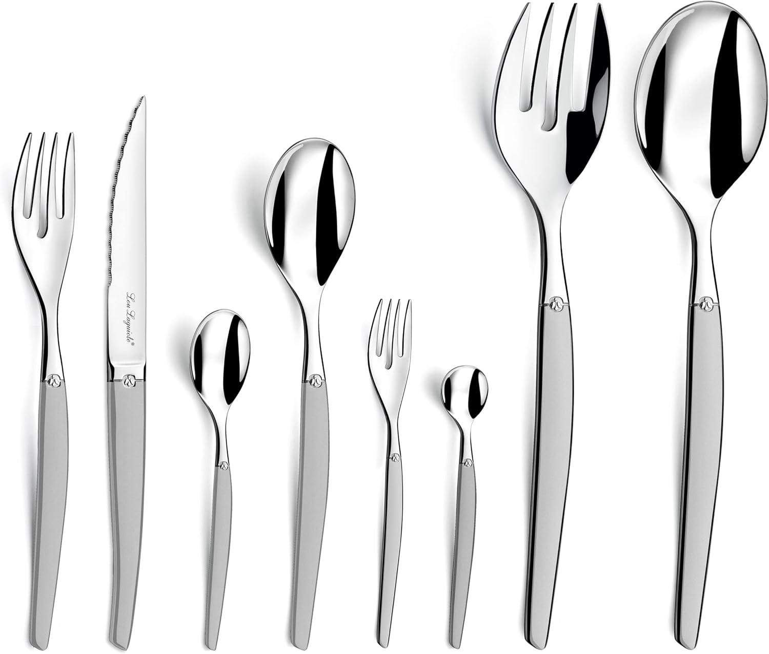 Lou Laguiole Jet Sablé - Set di posate da 74 pezzi