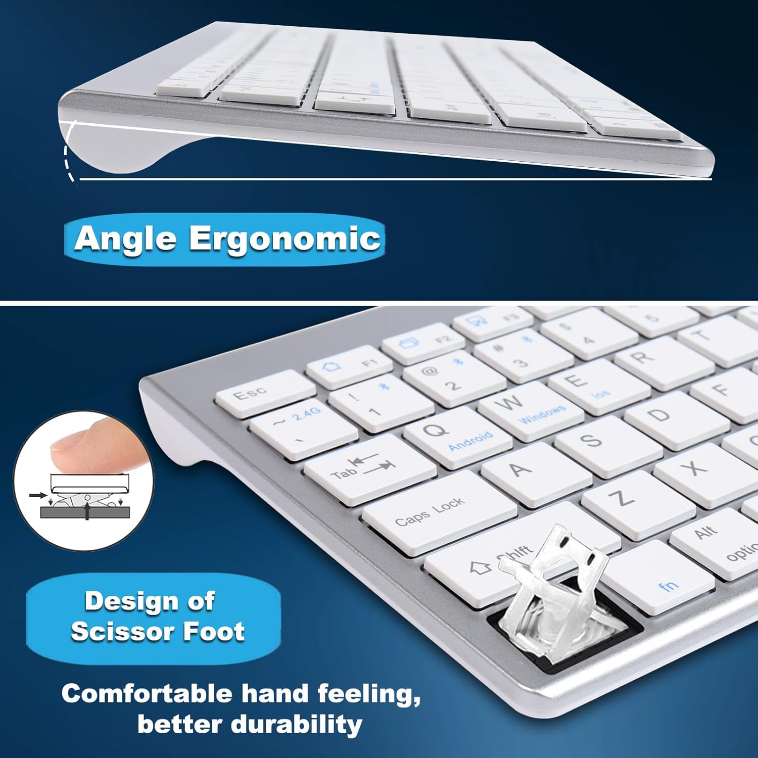 Set Tastiera e Mouse Wireless Ricaricabile QWERTY - immagine 5