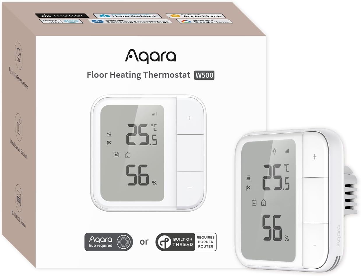 Aqara Termostato Riscaldamento a Pavimento W500 Thread/Zigbee - immagine 1
