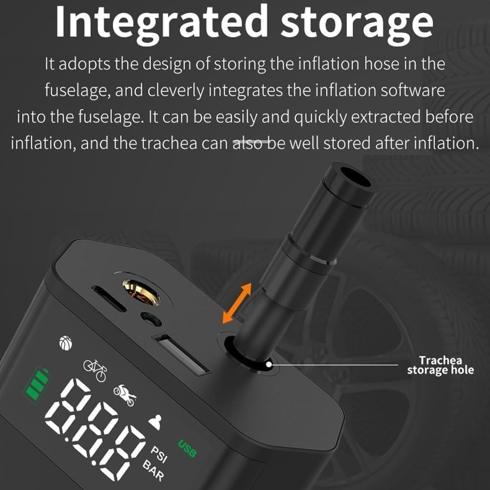 Pompa Aria Gonfiatore Pneumatico Auto 2000mAh 150psi - immagine 3