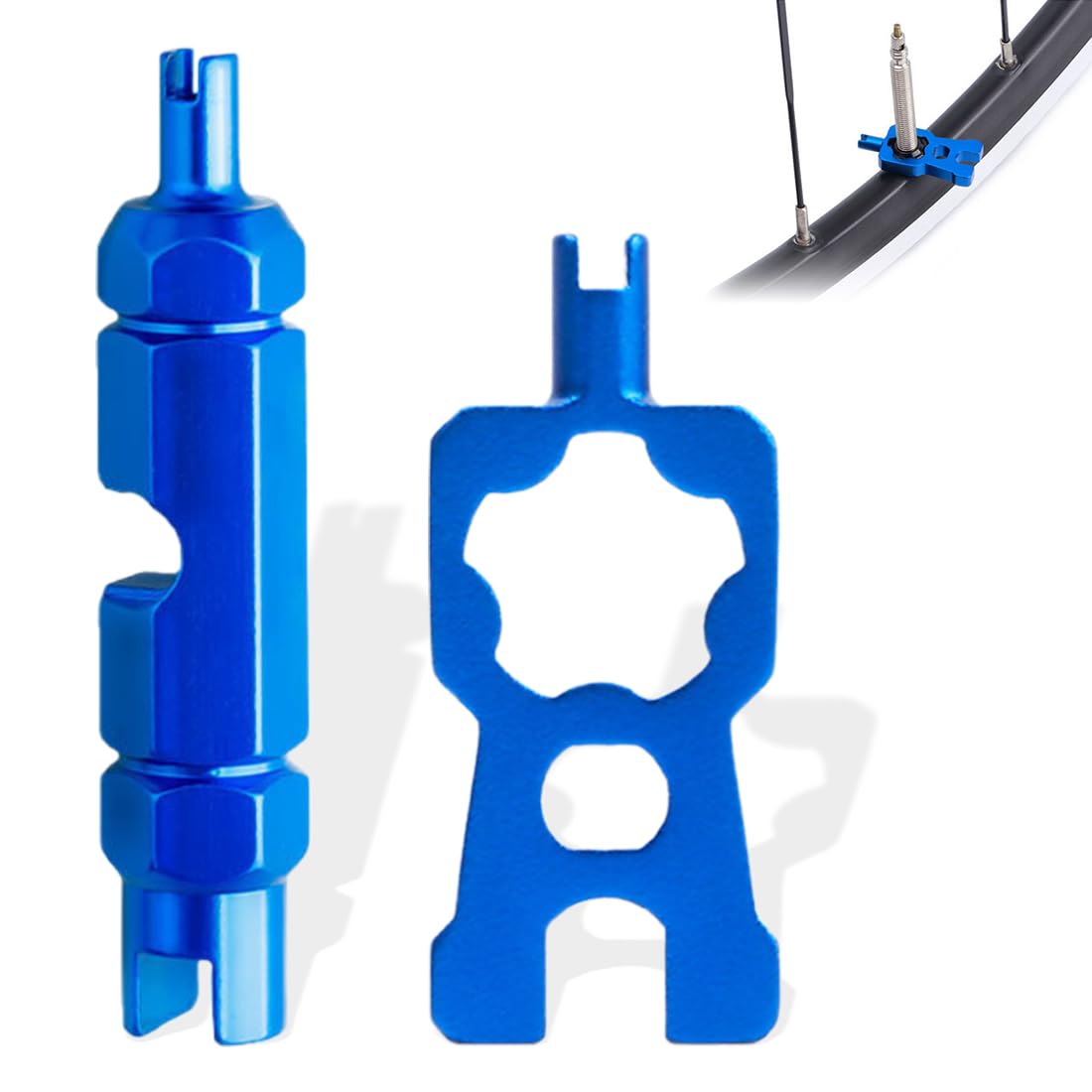 2 Pezzi Smontaggio Valvole per Bicicletta con Chiave a Raggi Attrezzi Smonta Valvole Multifunzione Chiave per Valvola Bici Doppia Testa