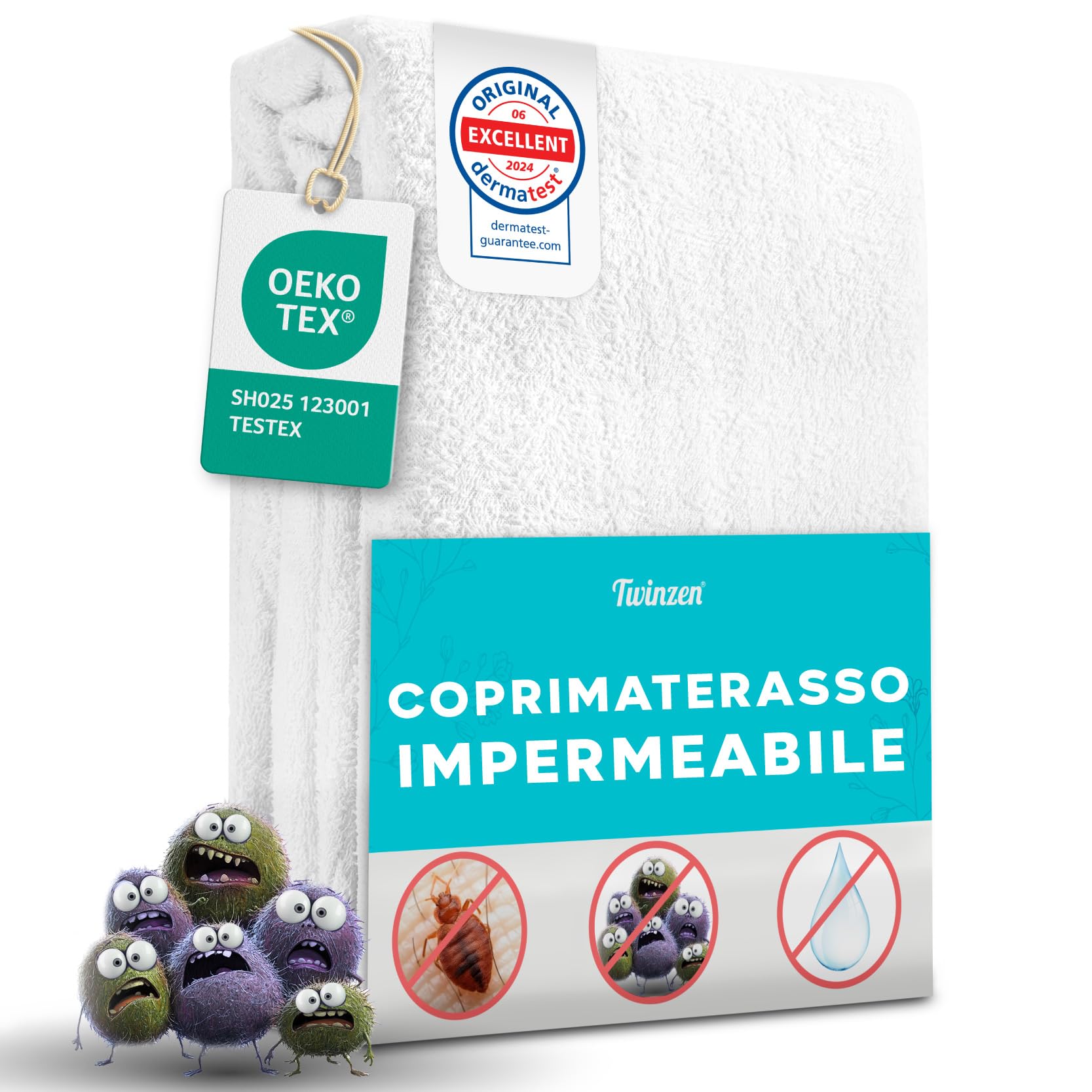 Twinzen - Coprimaterasso Matrimoniale con Cerniera