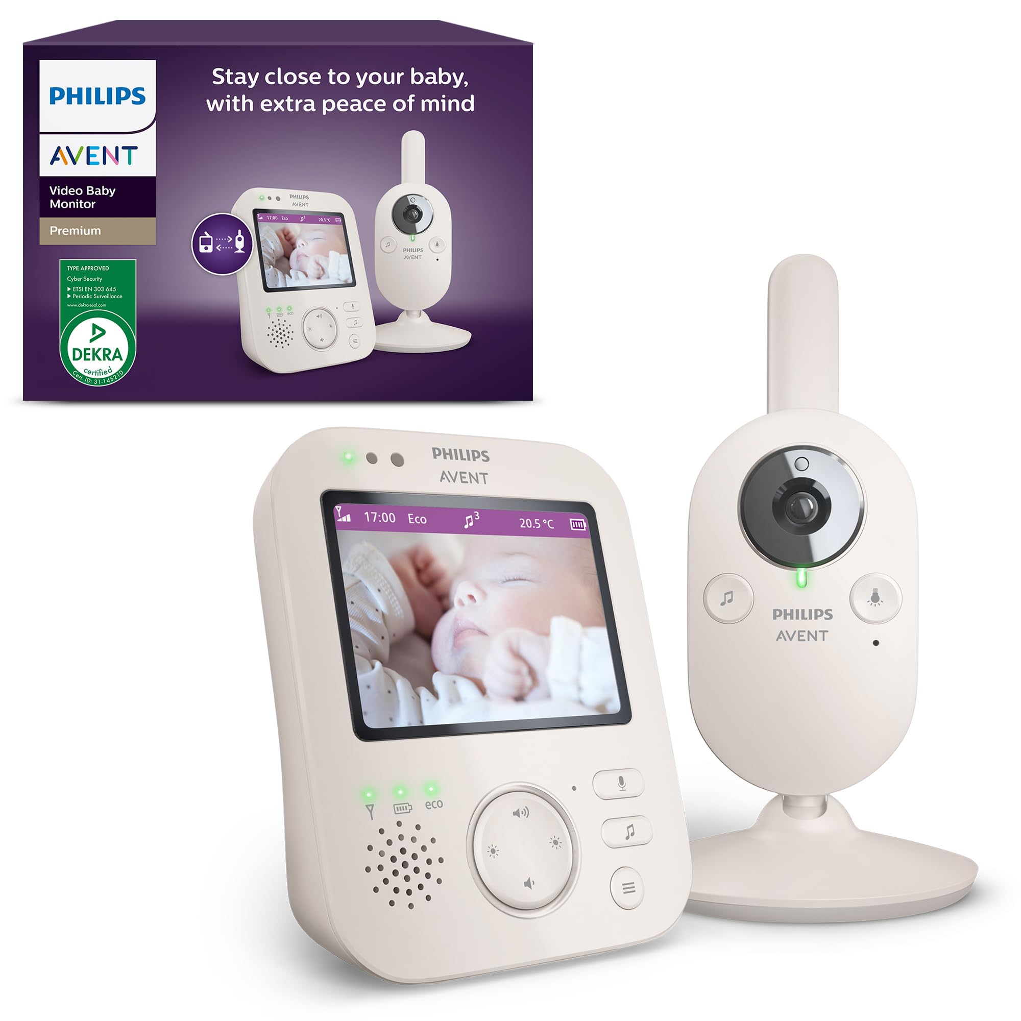 Philips Avent Premium Video Baby Monitor SCD891/26, Bianco