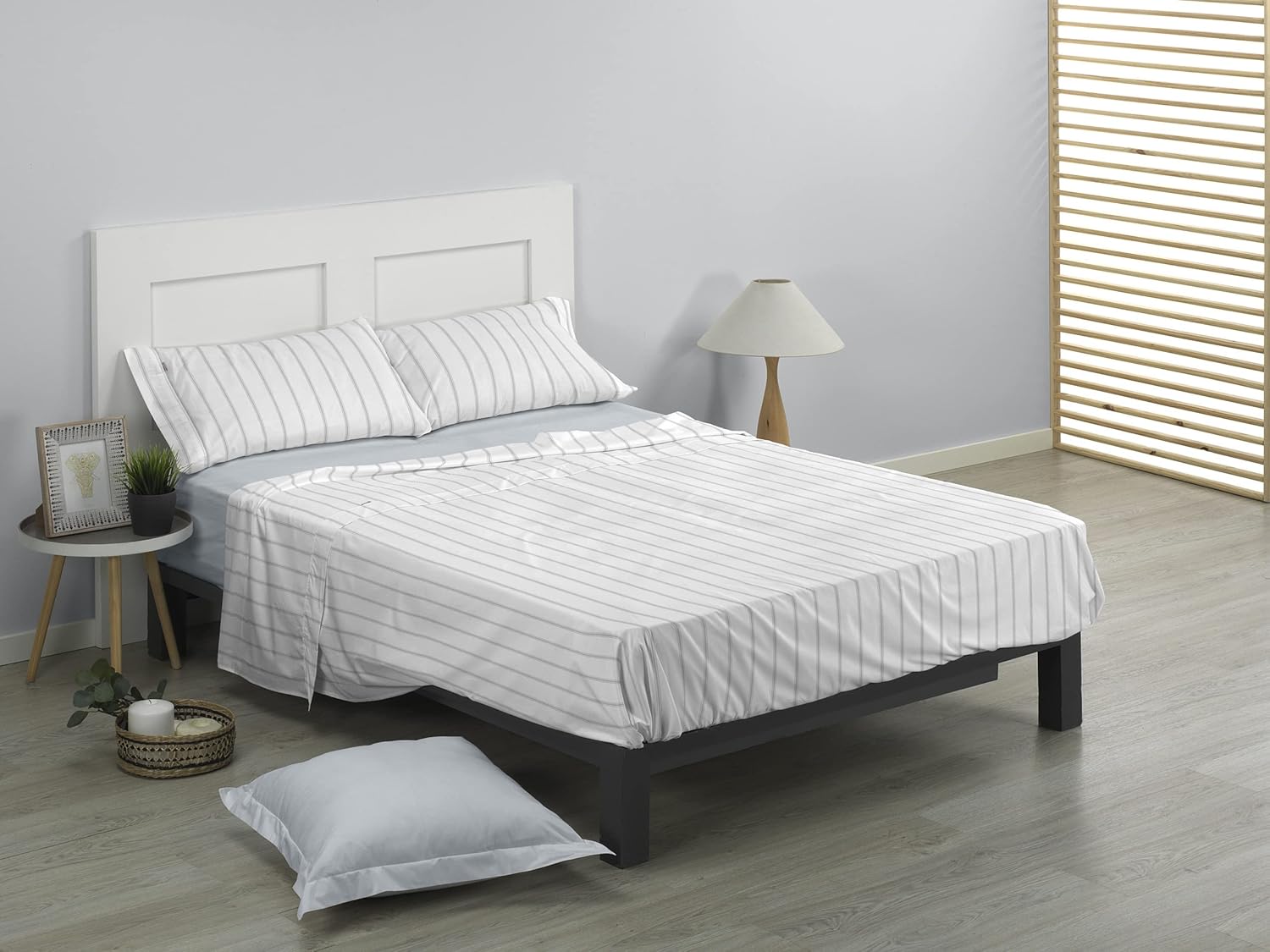 Juego de sábanas de algodón Rita color perla. Cama de 150 (2 alm) cm. 4 piezas - immagine 4