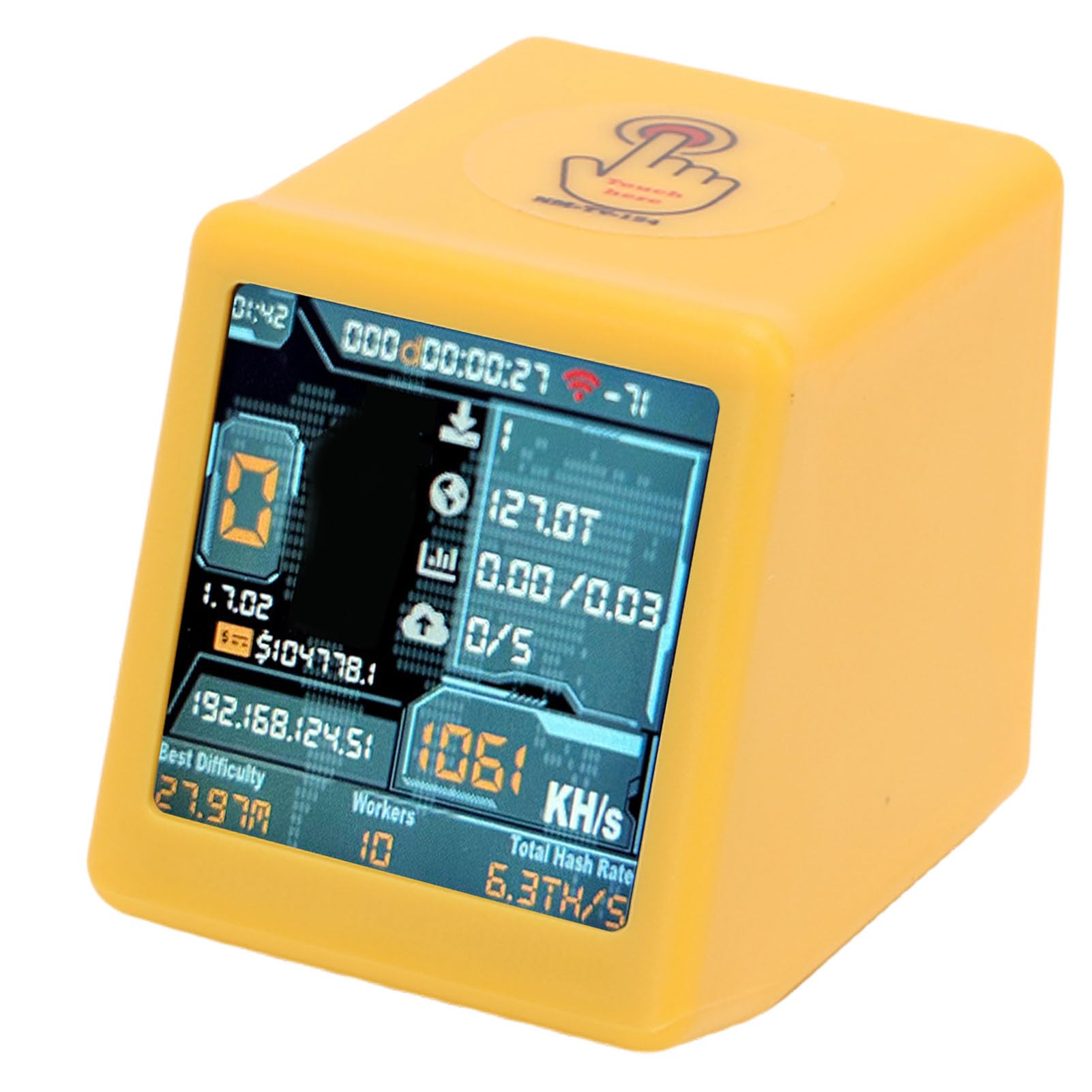 Ccylez Minatore USB Bitcoin con Touch Screen HD