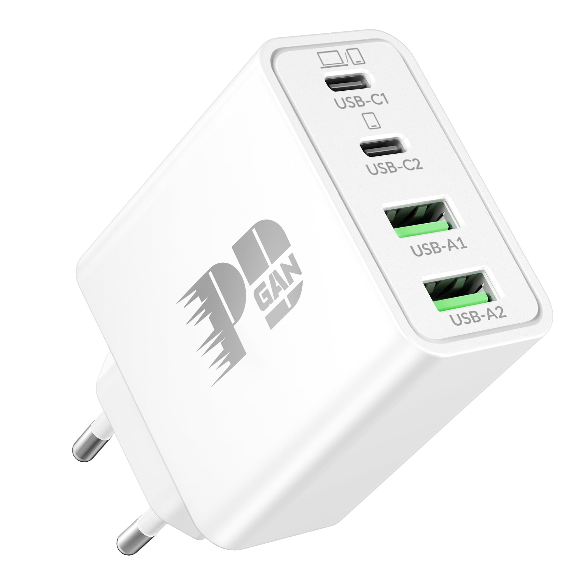 Caricabatterie 65W Con 6 Porte USB (3x USB-C + 3x USB-A) – PD45W Per Smartphone, Tablet, Smartwatch E Cuffie