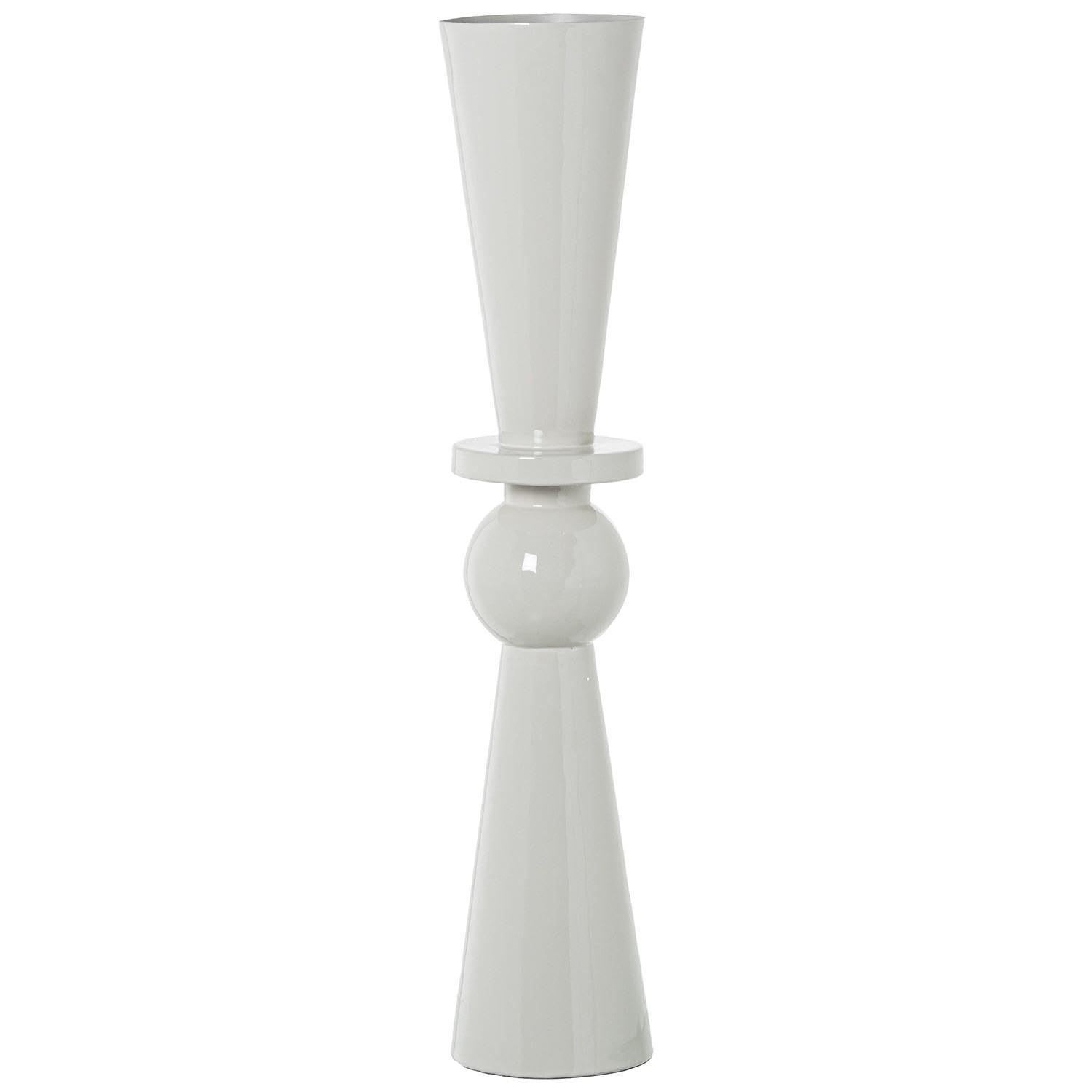 Vaso da pavimento in metallo smaltato in bianco Ø20x98 cm