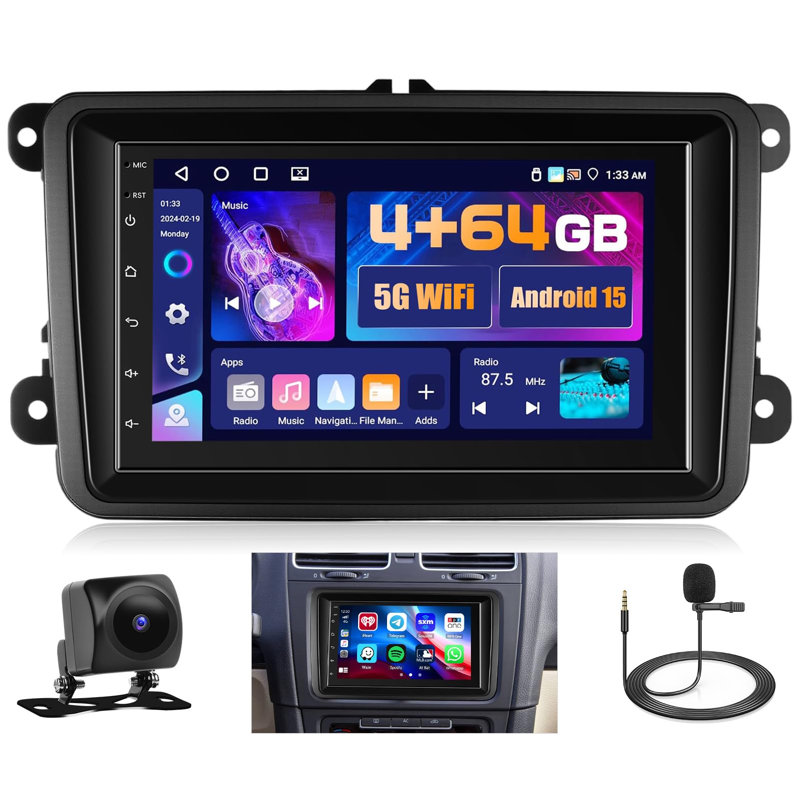 Autoradio Android 7" Touch Screen 5G WiFi 4+64G