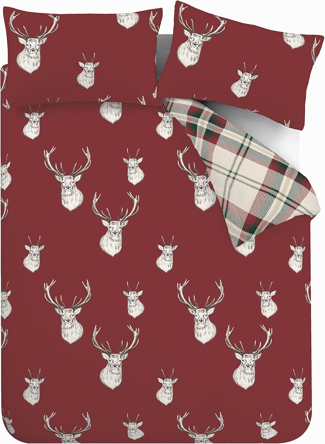 Catherine Lansfield Set Copripiumino Munro Stag Check King - immagine 5