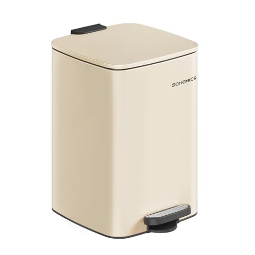 Songmics Pattumiera da Cucina 20L, Beige Sabbia