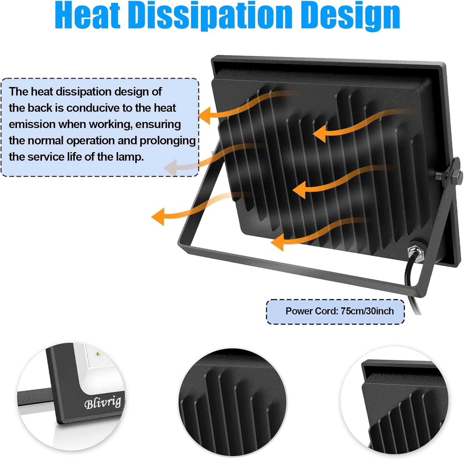 Blivrig Faretto LED da Esterno 500W Bianco Freddo - immagine 5