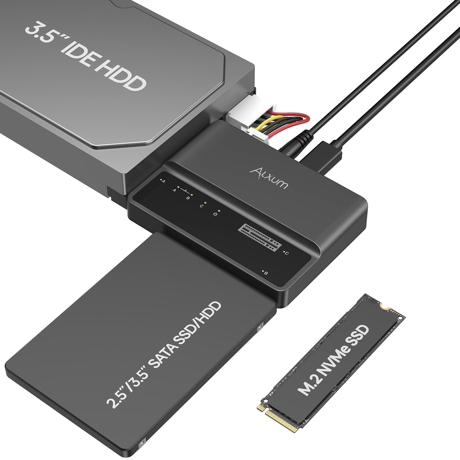 Alxum SSD Enclosure USB-C 10Gbps per M.2 SATA3 IDE