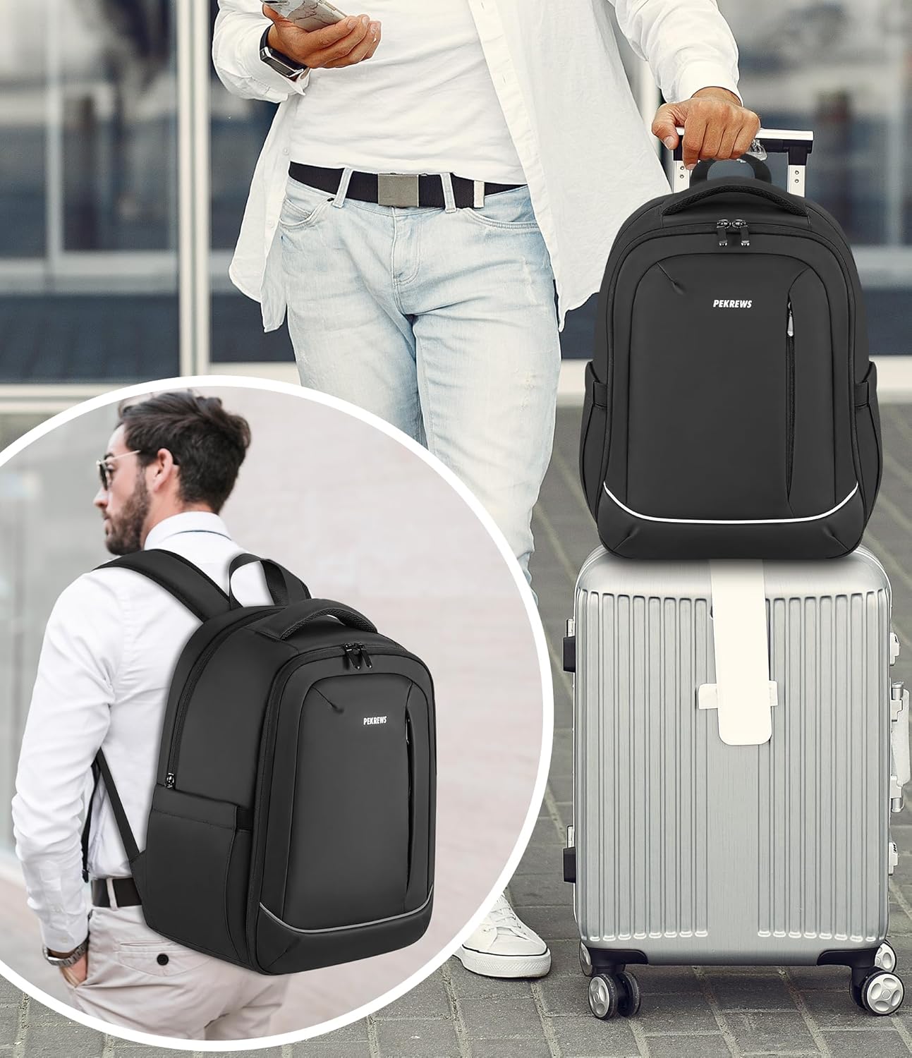 PEKREWS Zaino da Barista da Viaggio Portatile, Nero - immagine 4