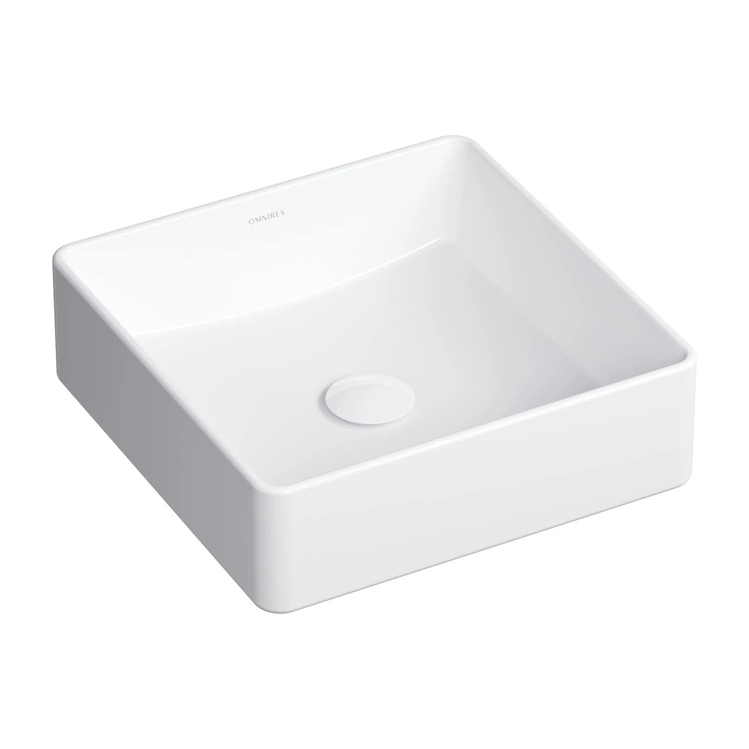 Omnires PASADENA360BP, Lavabo da appoggio, 36 x 36 cm PASADENA, White gloss
