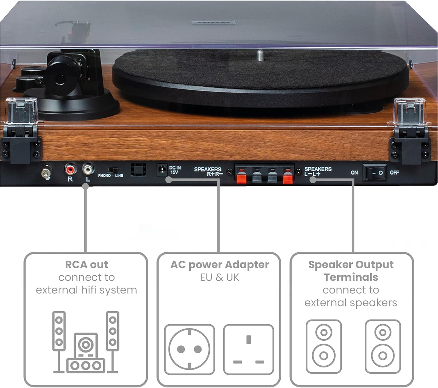 Giradischi Crosley C62 Bluetooth Noce - immagine 4