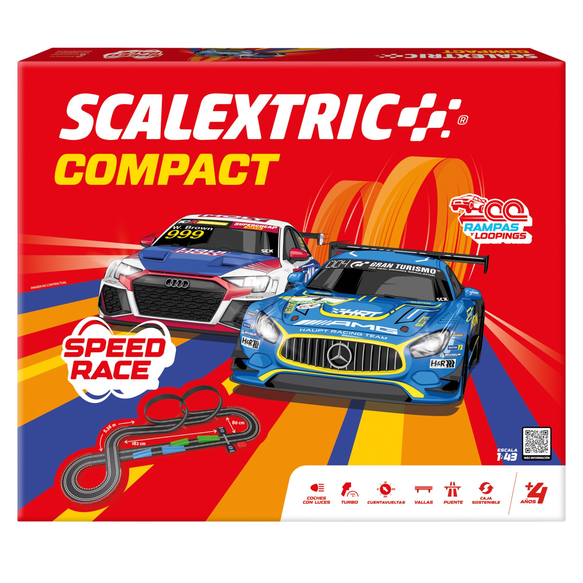 Scalextric Circuito Compact Speed Race - 2 Auto Incluse