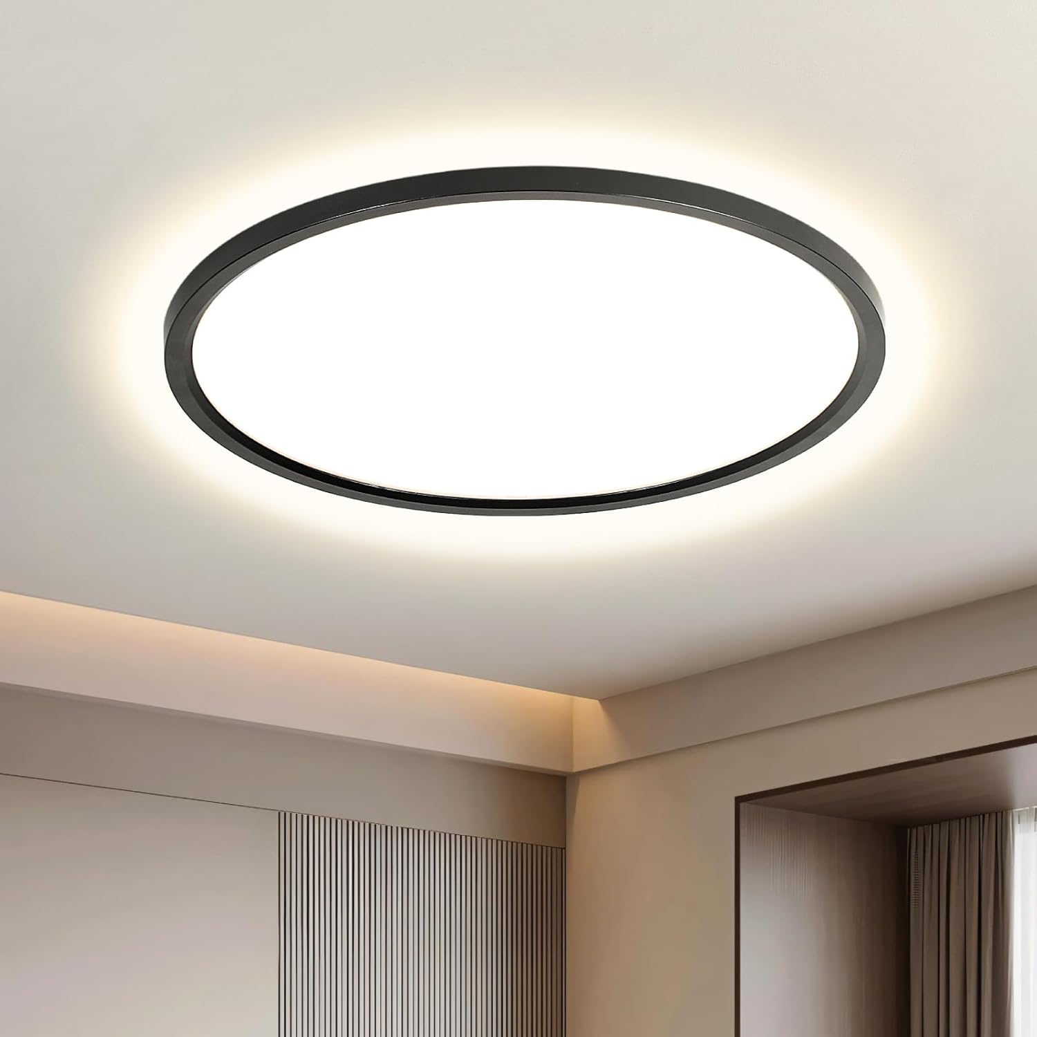 Easy Eagle Plafoniera LED Soffitto 40cm Rotonda, Nero - immagine 1