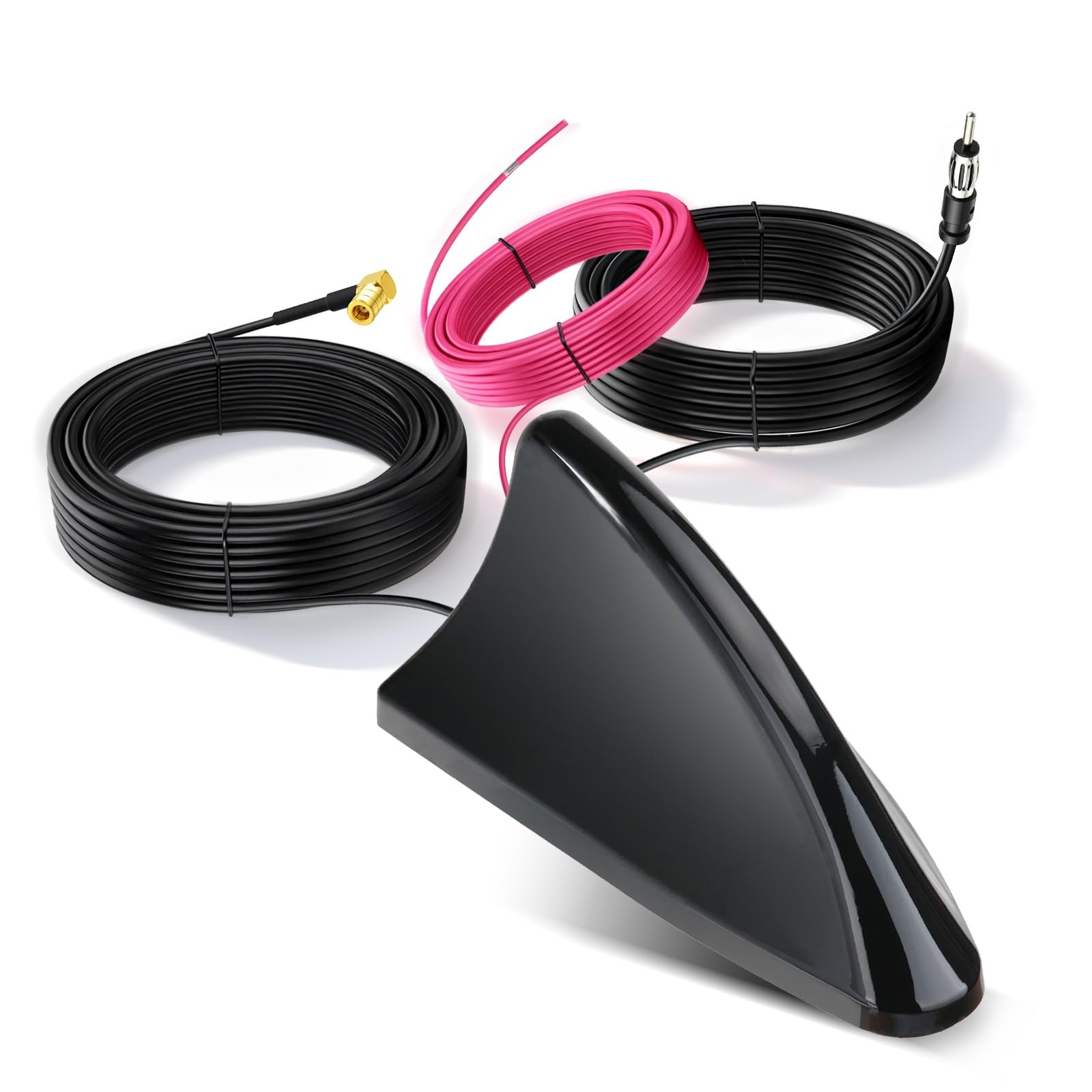 Bingfu Antenna Auto Pinna di Squalo FM AM DAB, Nero