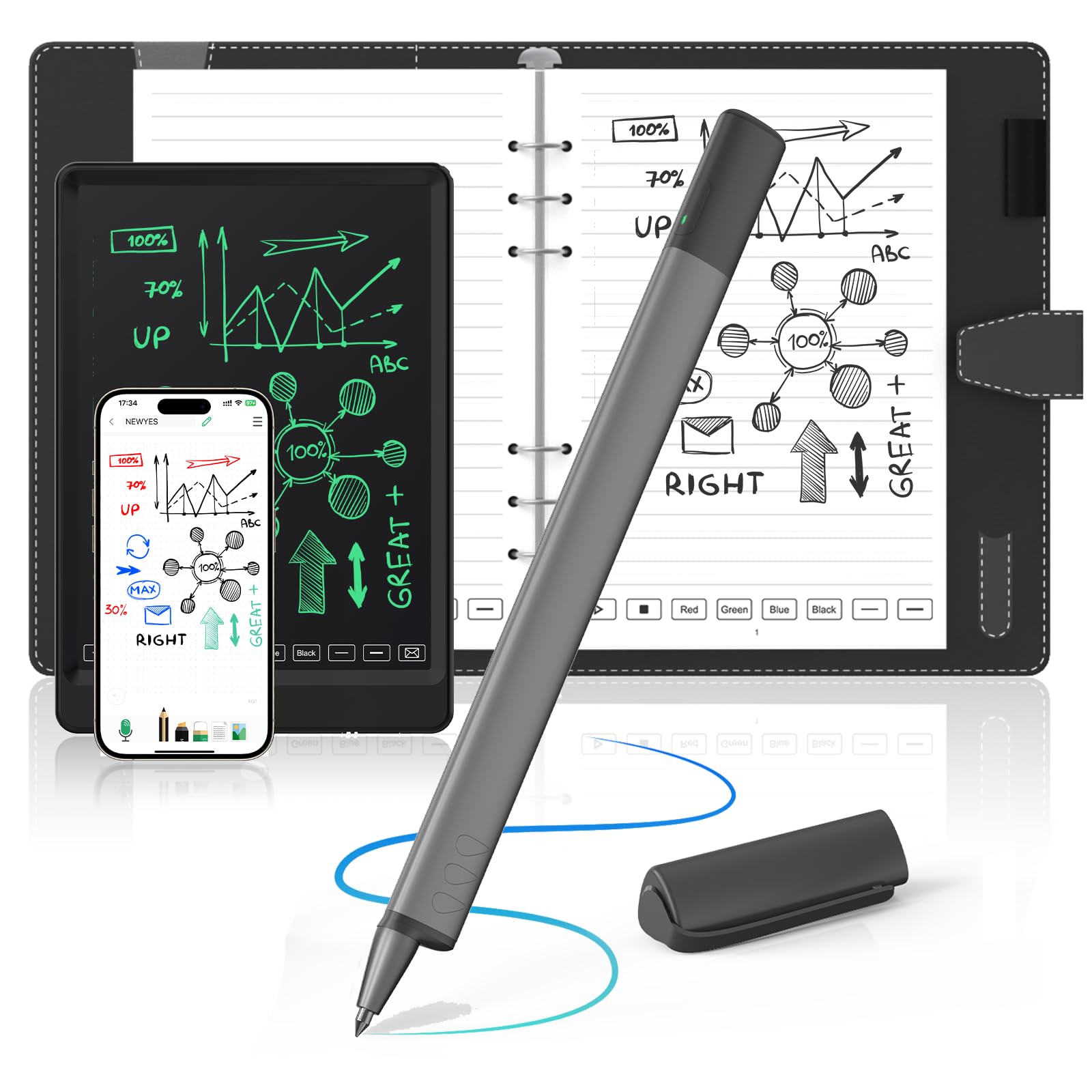 Newyes Syncpen Set 4 Penne Smart con Taccuino Digitale