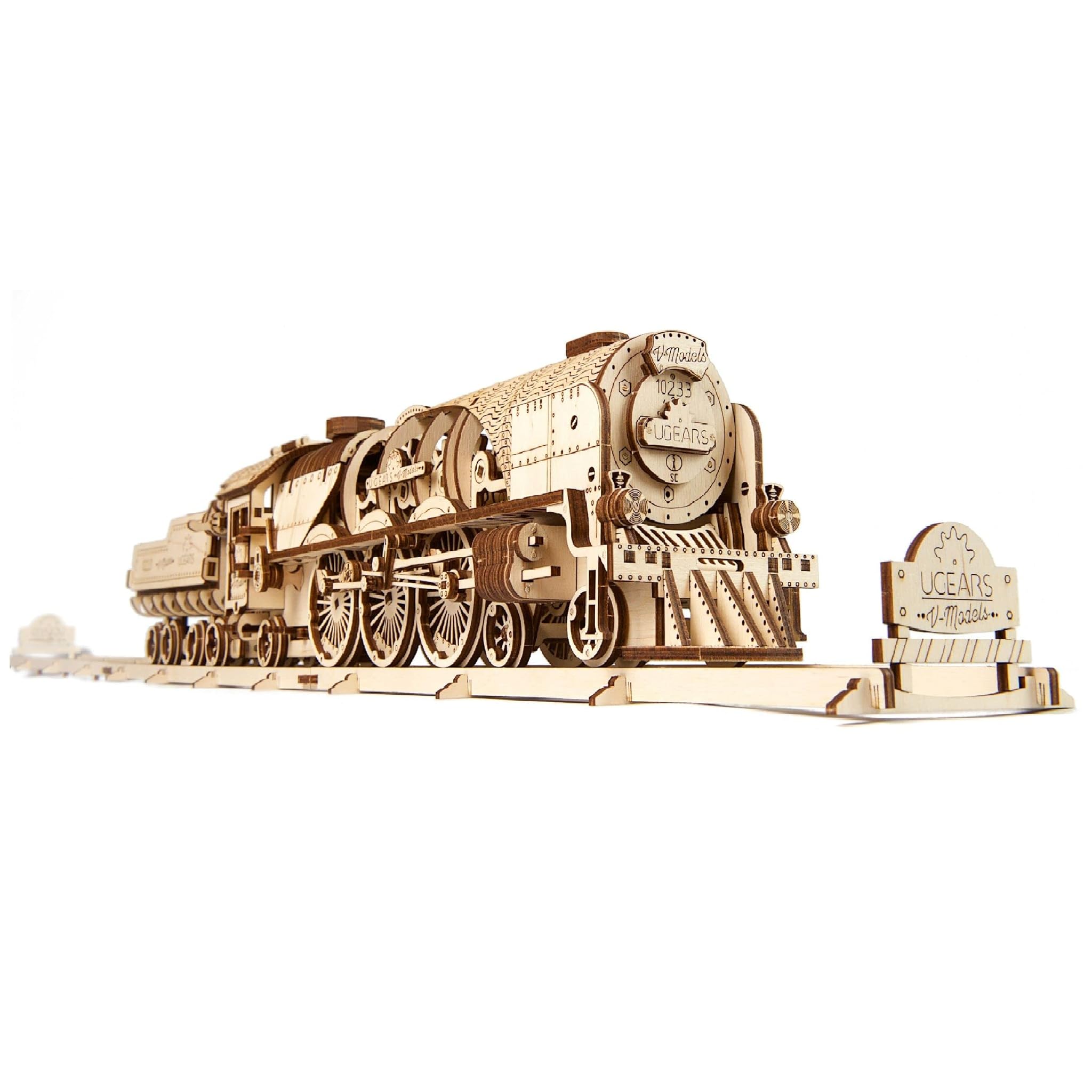 Ugears V-Express - Treno a Vapore con Tender Puzzle 3D