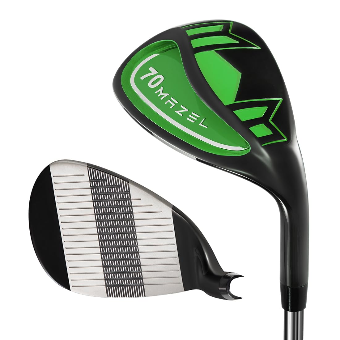 MAZEL Golf 70 gradi Lob Wedge 88,9 cm destrorsi, CNC fresato faccia sabbia cuneo, Picthing Wedge (verde mela 70 gradi)