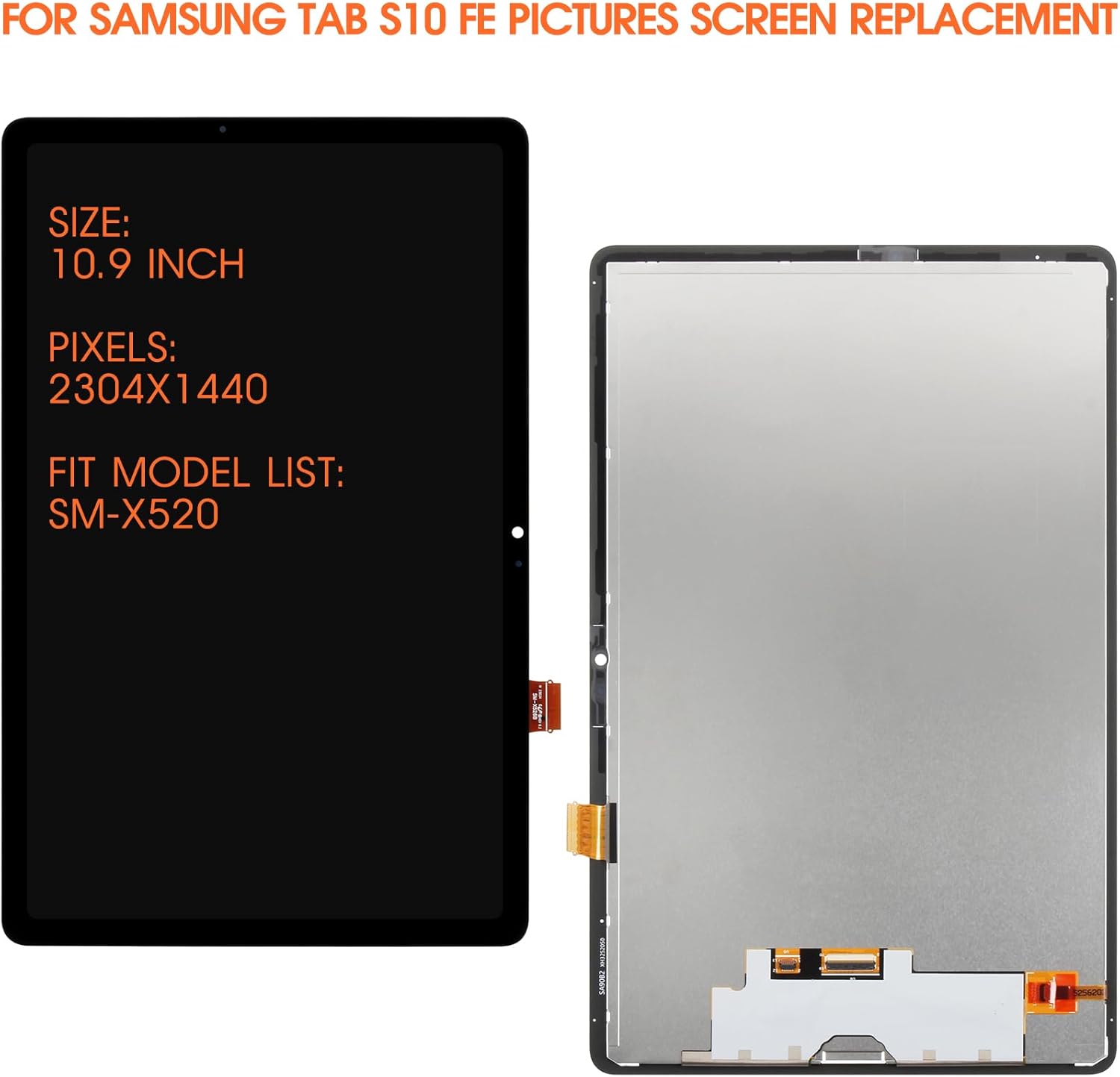 Display LCD per Samsung Tab S10 FE 11", Nero - immagine 2
