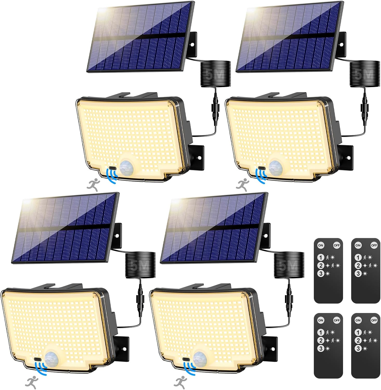 Nipify Faretto Led da Esterno Solare 310 LED 4 Pezzi - immagine 1
