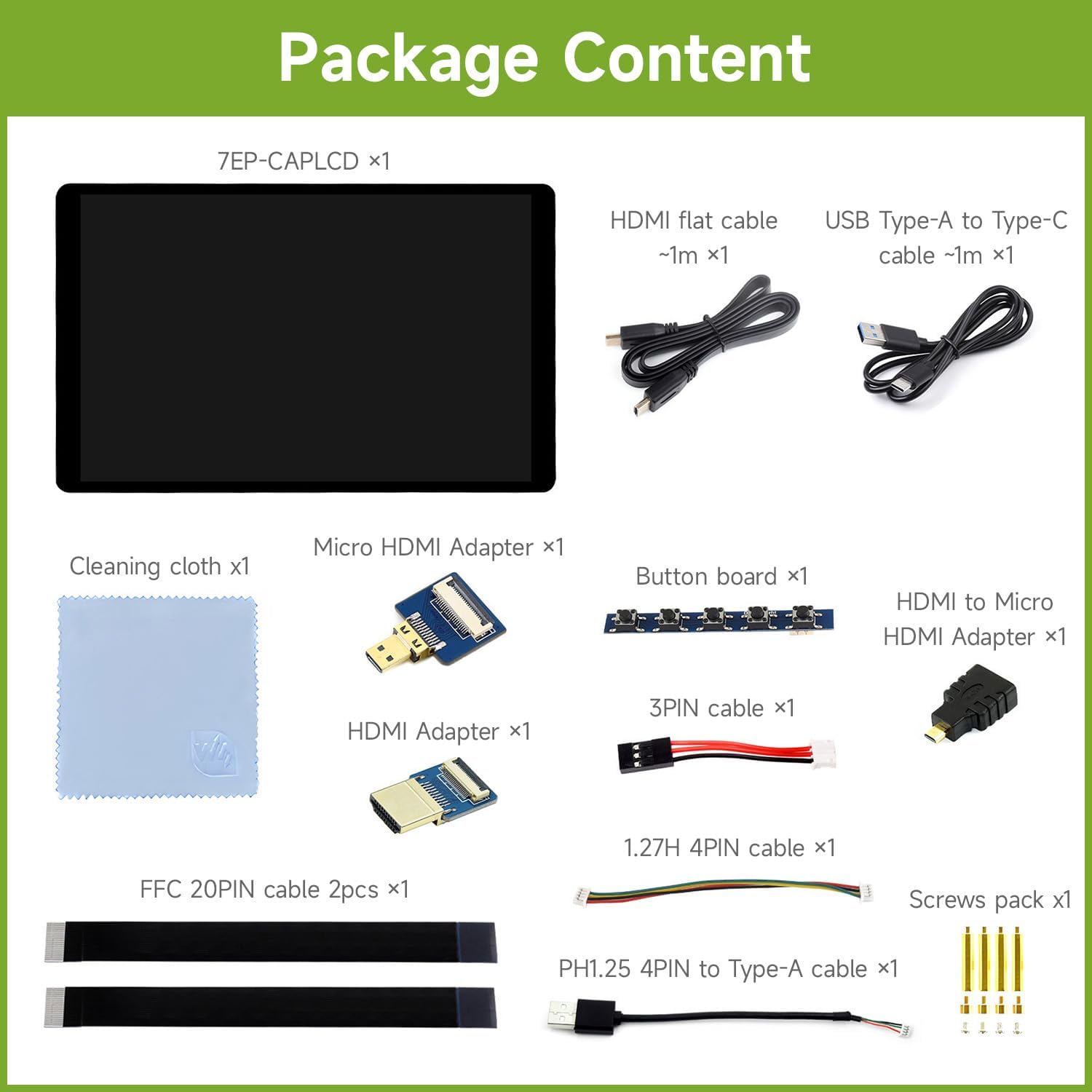 Waveshare Display Touch Capacitivo 7" IPS 1280x800 - immagine 2