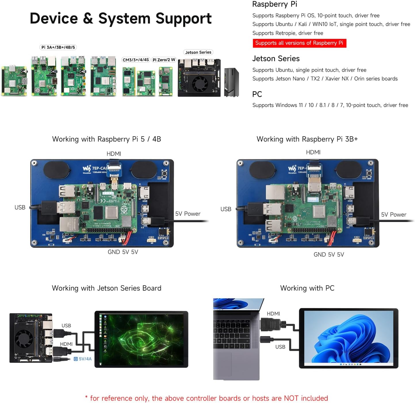 Waveshare Display Touch Capacitivo 7" IPS 1280x800 - immagine 4