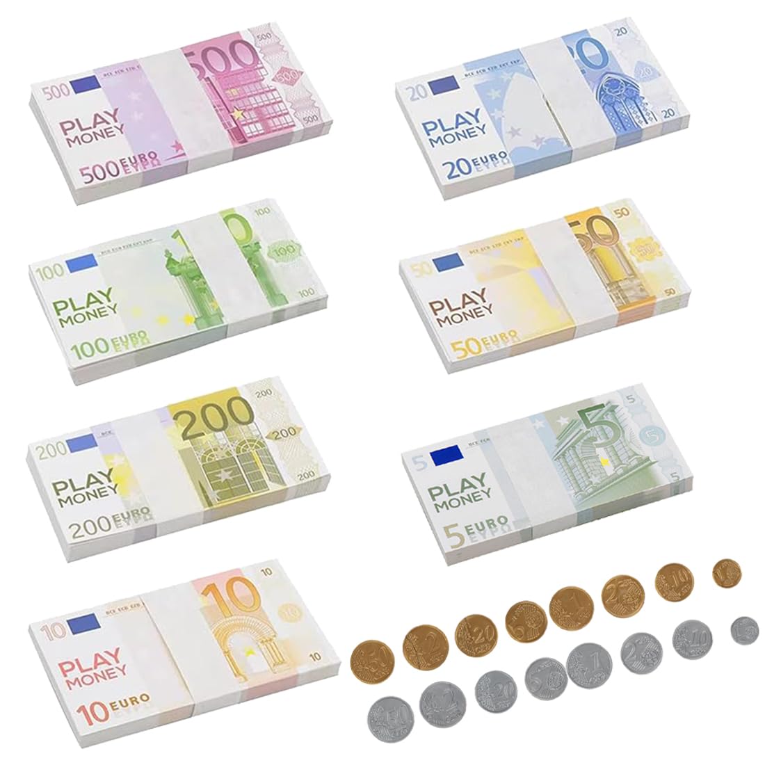 86 Pezzi Banconote e Monete Euro Finte per Bambini