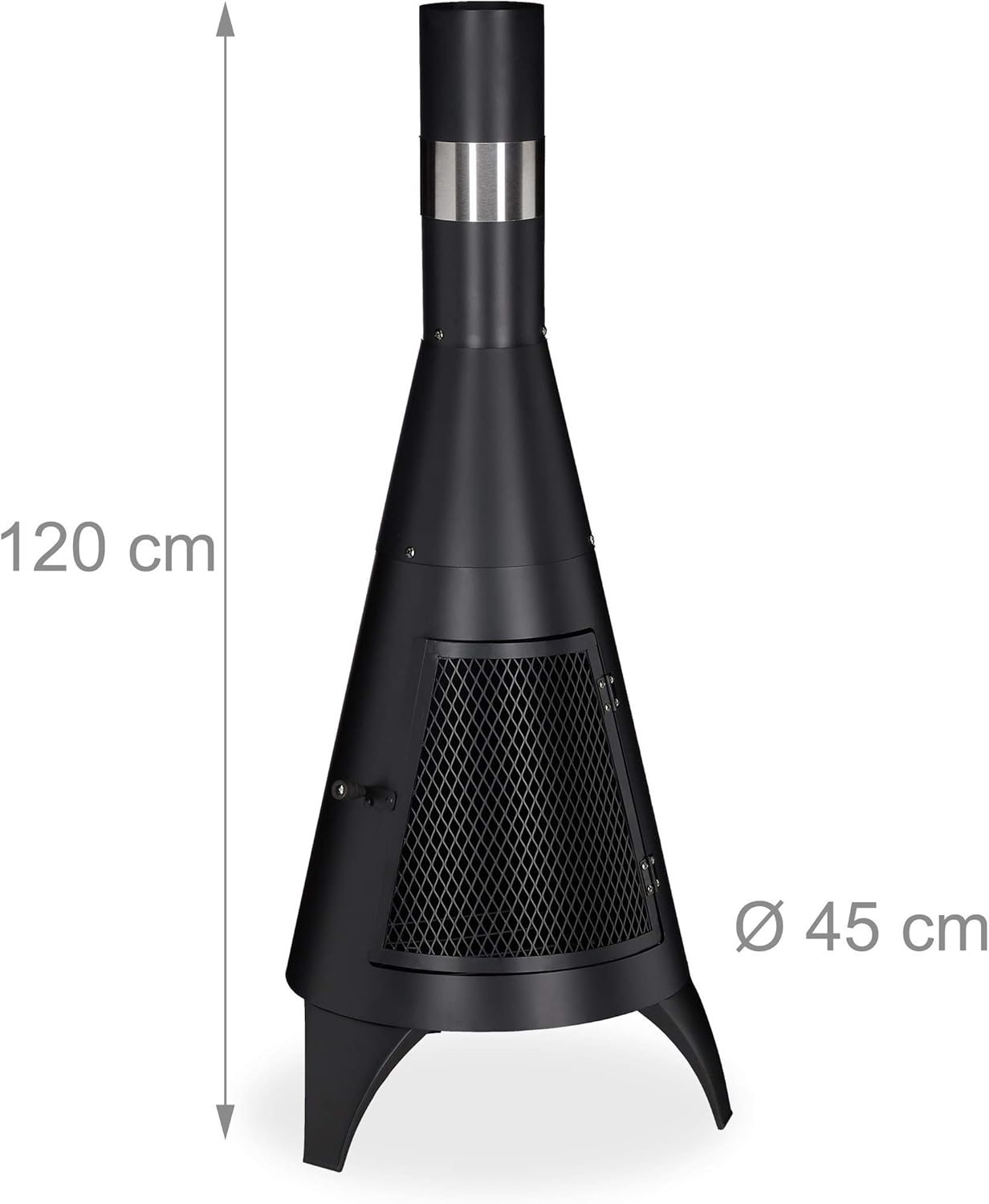 Relaxdays Stufa da Esterno con Parascintille, Nera - immagine 4