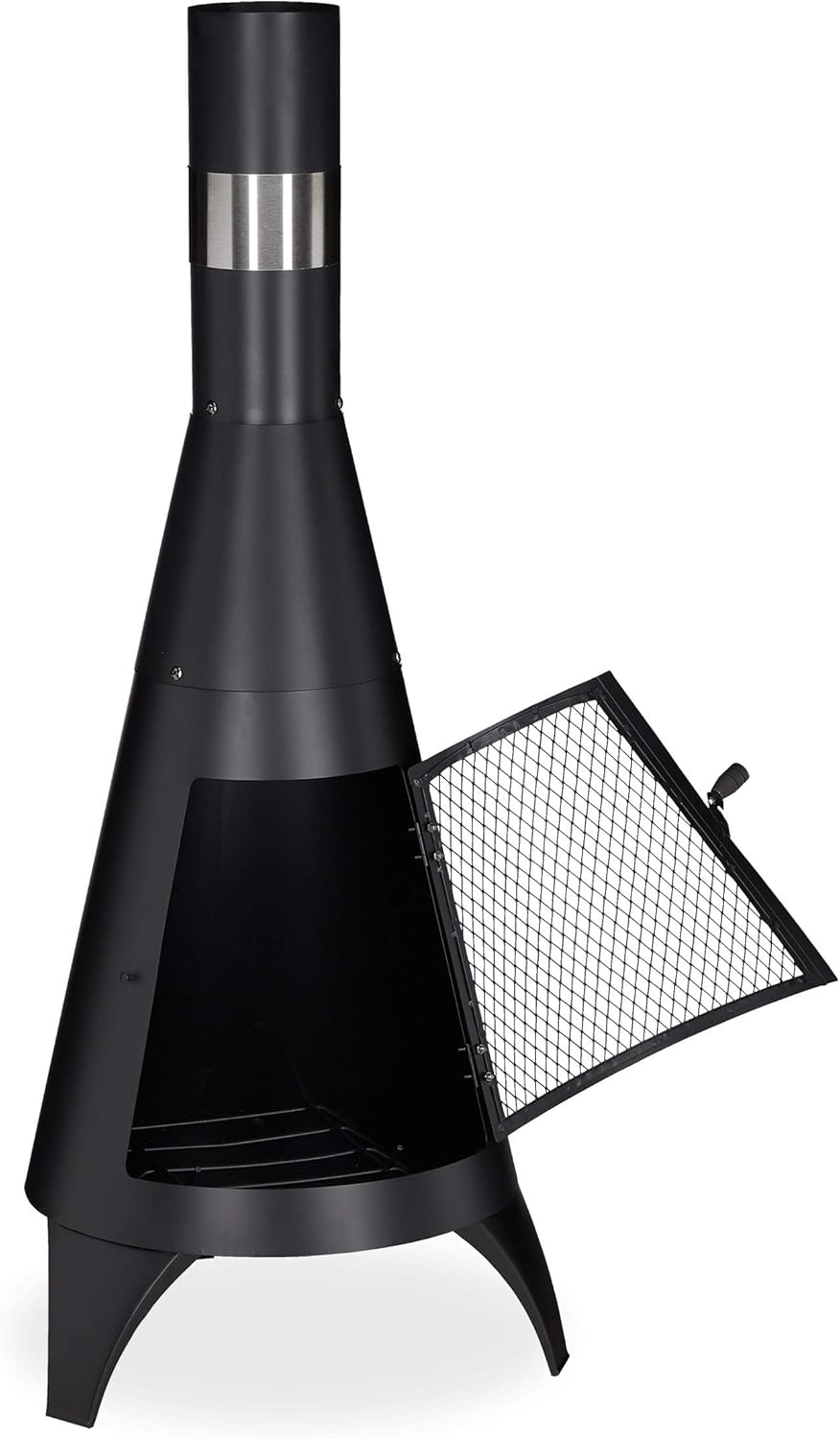 Relaxdays Stufa da Esterno con Parascintille, Nera - immagine 7