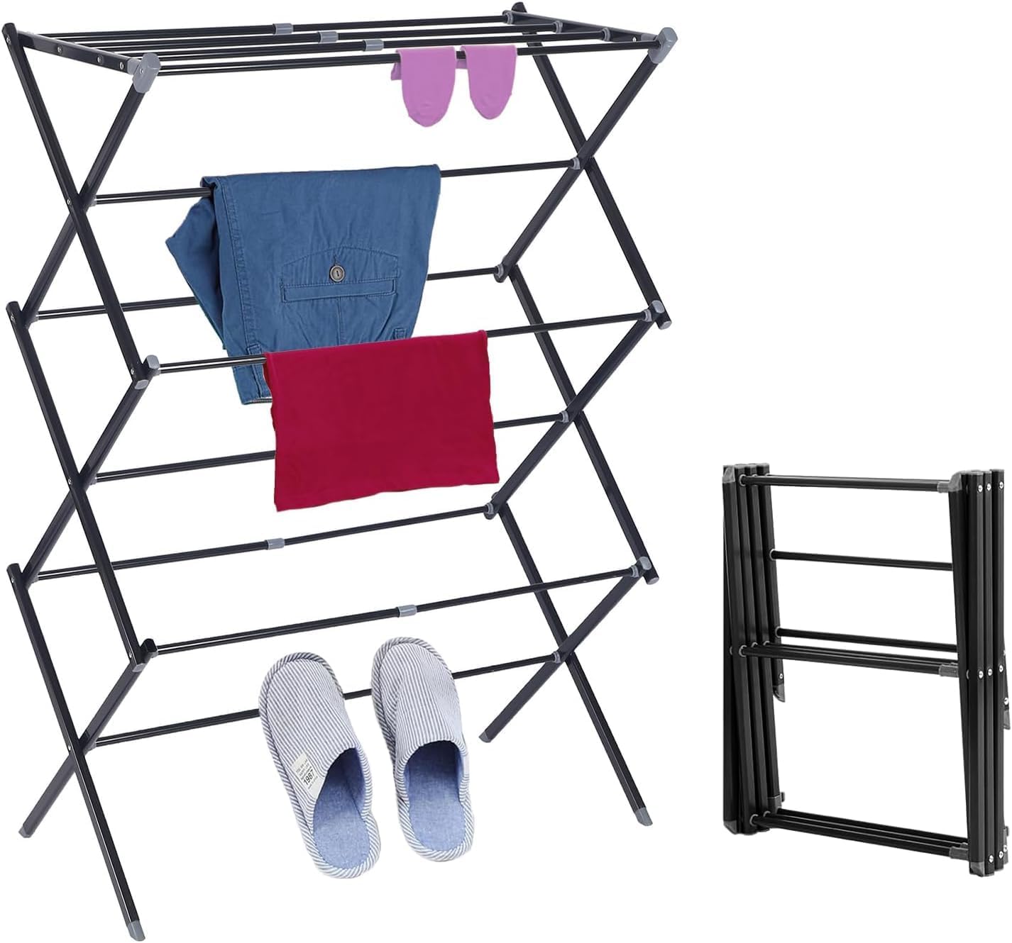 Aonat Stendibiancheria Pieghevole a 6 Livelli, Nero - immagine 1