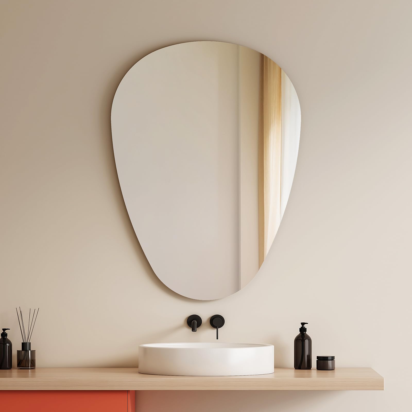 Emke Specchio da Bagno Asimmetrico 60x80cm