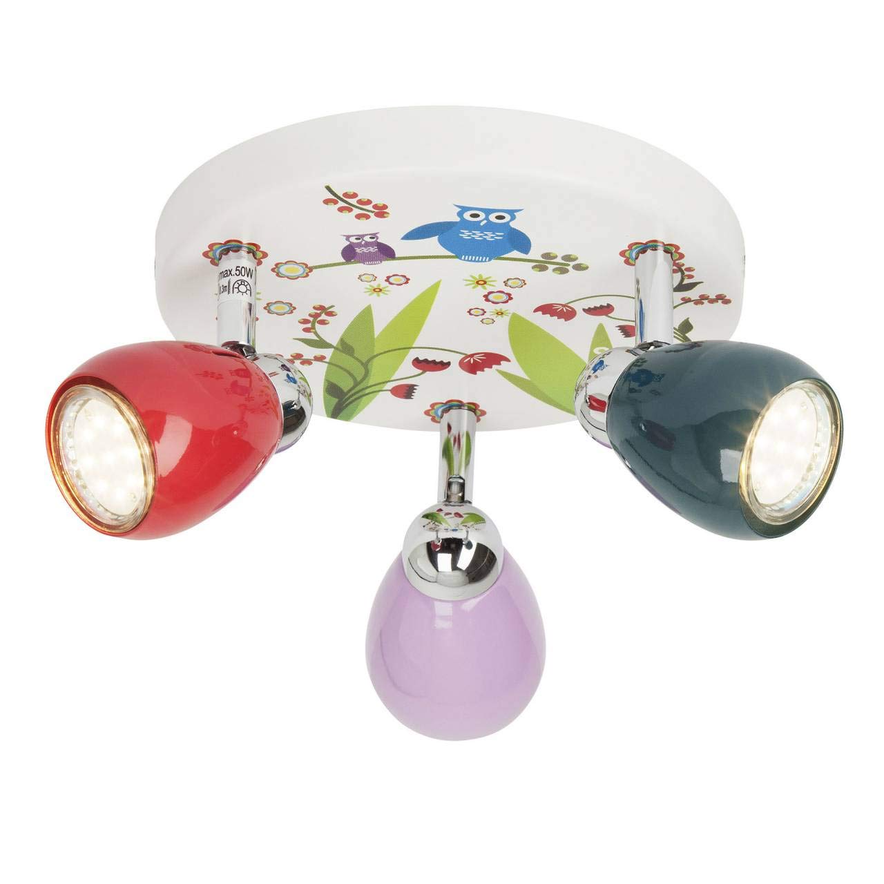 Brilliant Lampada Birds LED Spotrondell 3 Luci Colorata