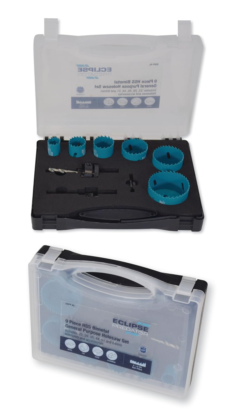 Eclipse Professional Tools Kit Seghe a Tazza 9 Pezzi