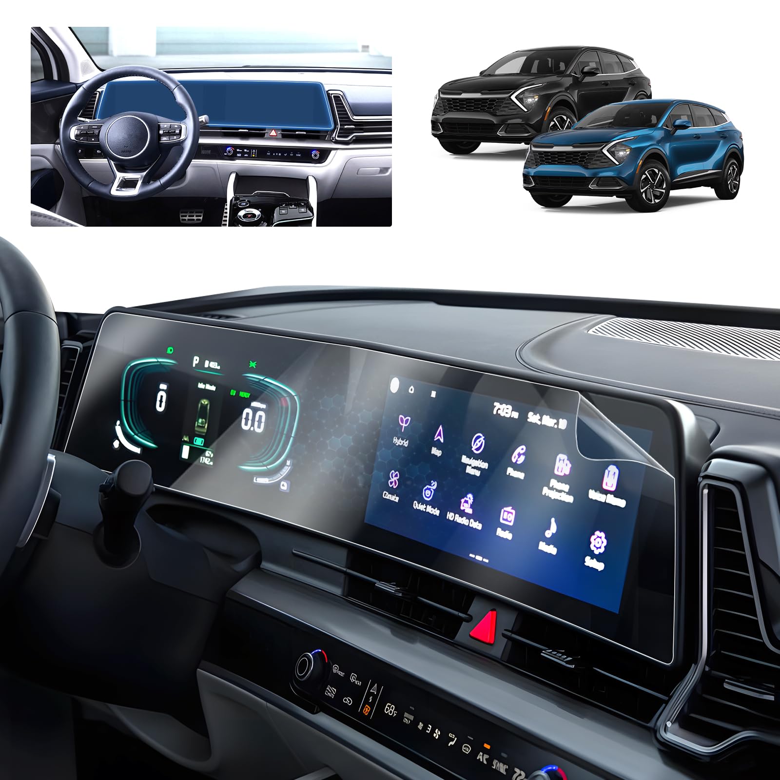 Bstw Pellicola Schermo per Kia Sportage NQ5 12,3" (2 Pezzi)