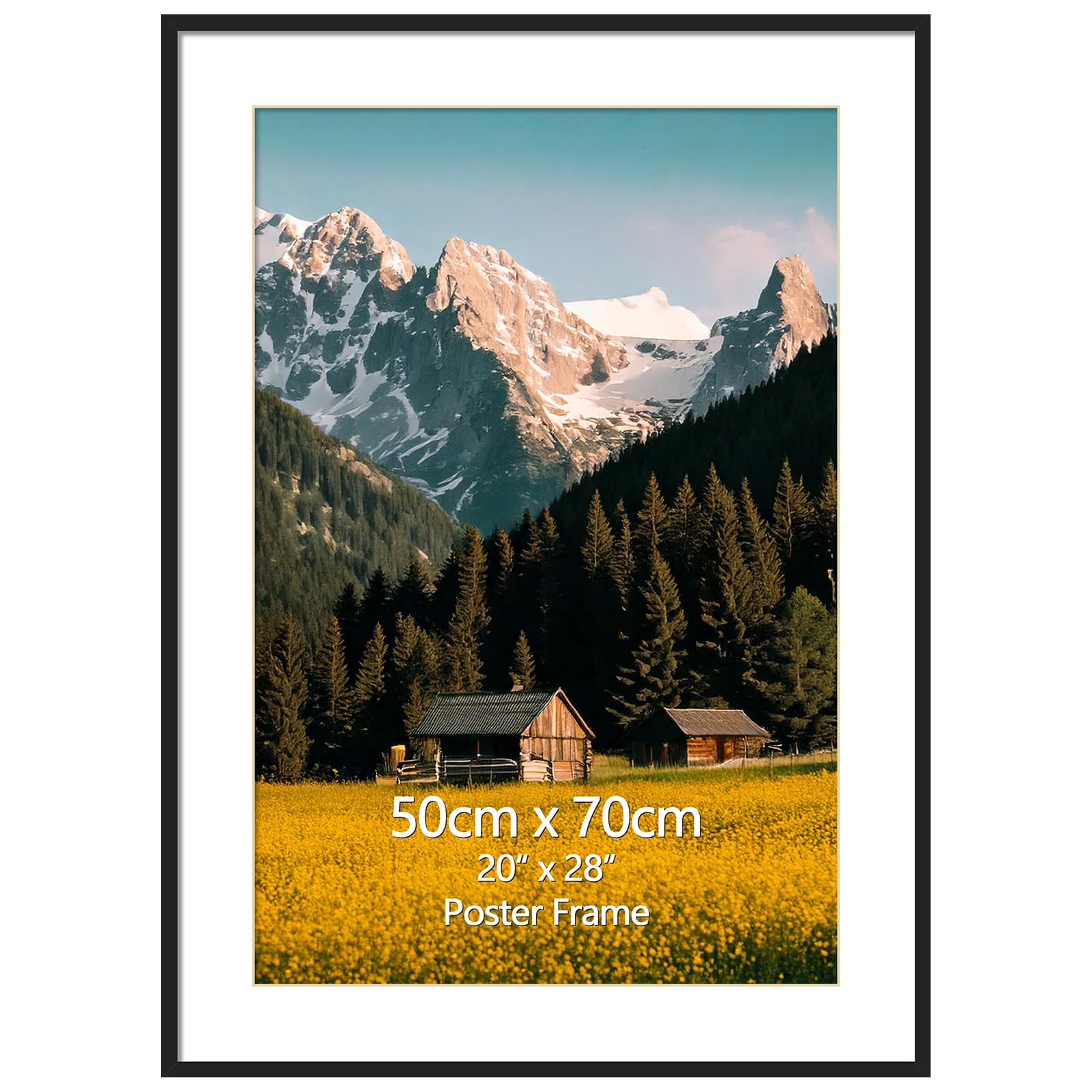 EYMPEU Cornice 50x70,Cornice per Foto in Alluminio,Nero,1 Pezzo